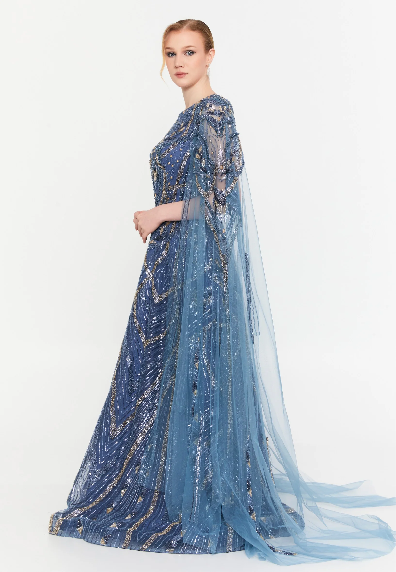 Sleeveless Maxi Tulle A - Line Regular Prom Dress mtr88228 - Image 14