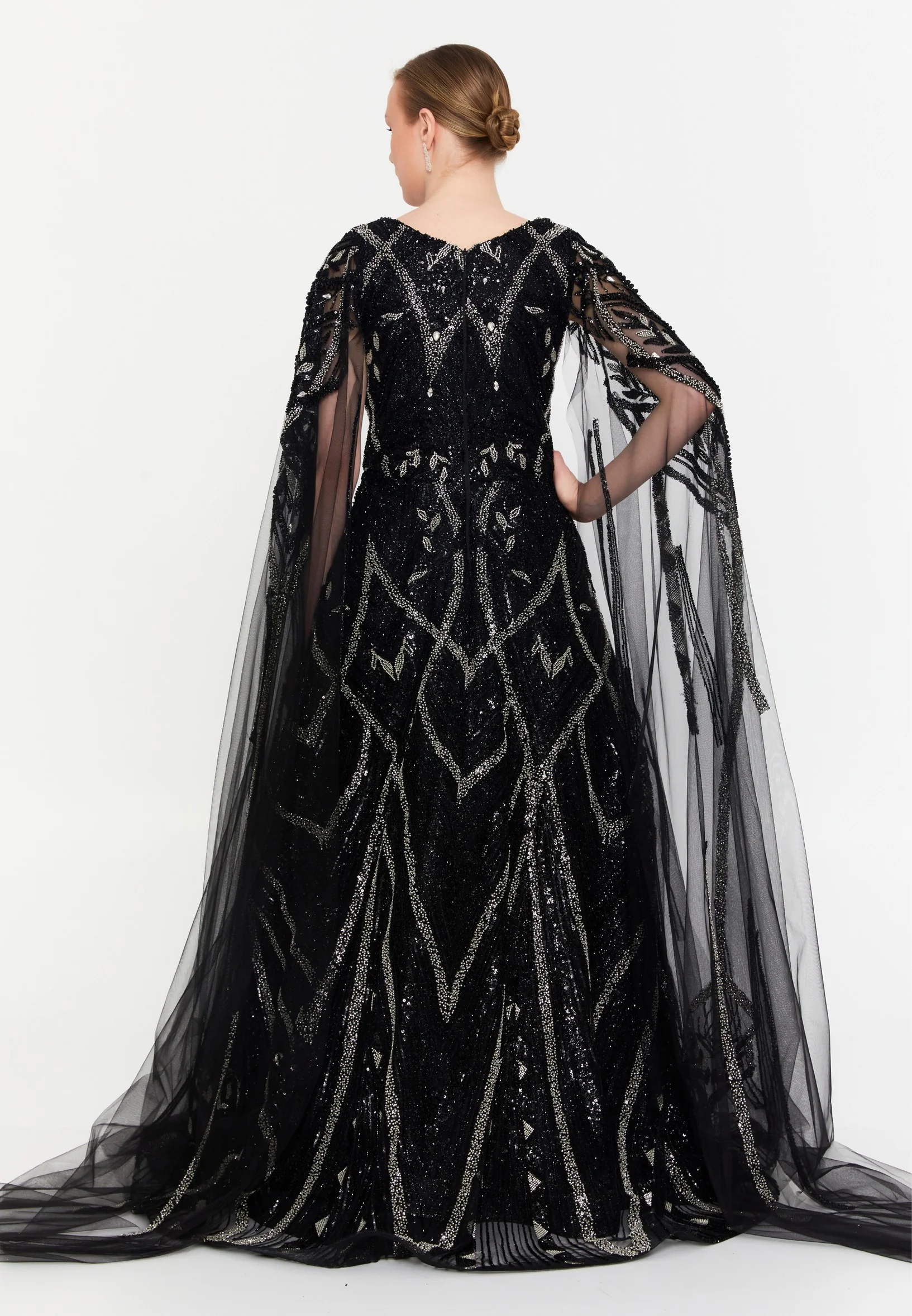 Sleeveless Maxi Tulle A - Line Regular Prom Dress mtr88228 - Image 3