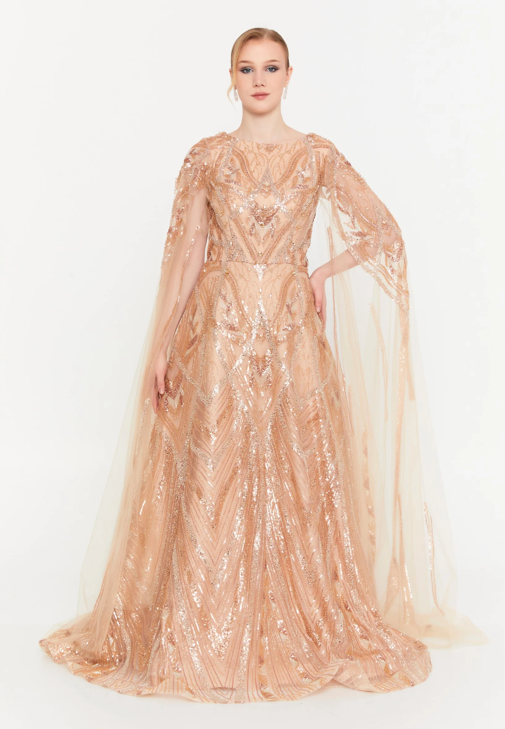 Sleeveless Maxi Tulle A - Line Regular Prom Dress mtr88228 - Image 6