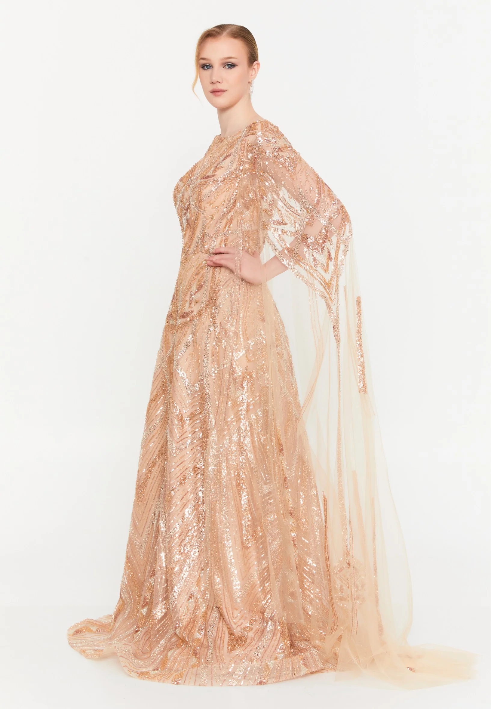 Sleeveless Maxi Tulle A - Line Regular Prom Dress mtr88228 - Image 9
