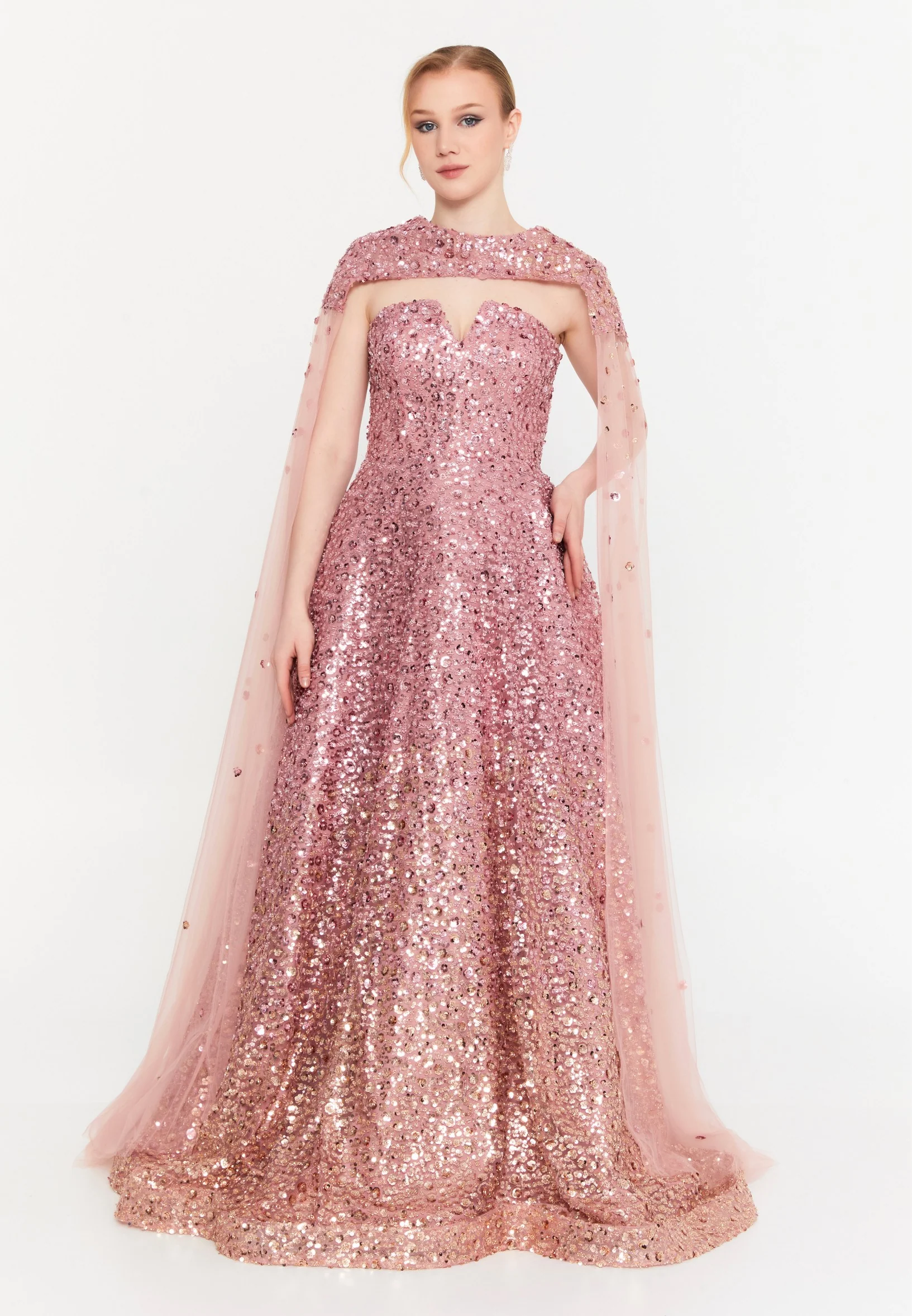 Sleeveless Maxi Tulle A - Line Regular Prom Dress mtr88237 - Image 11
