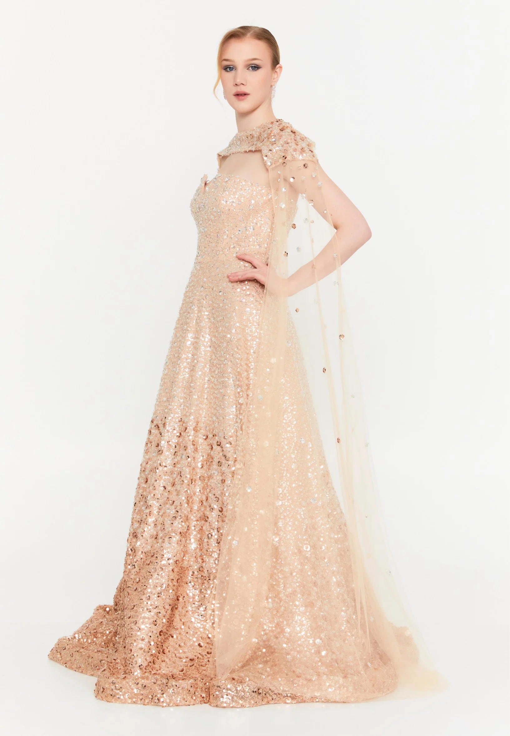 Sleeveless Maxi Tulle A - Line Regular Prom Dress mtr88237 - Image 4