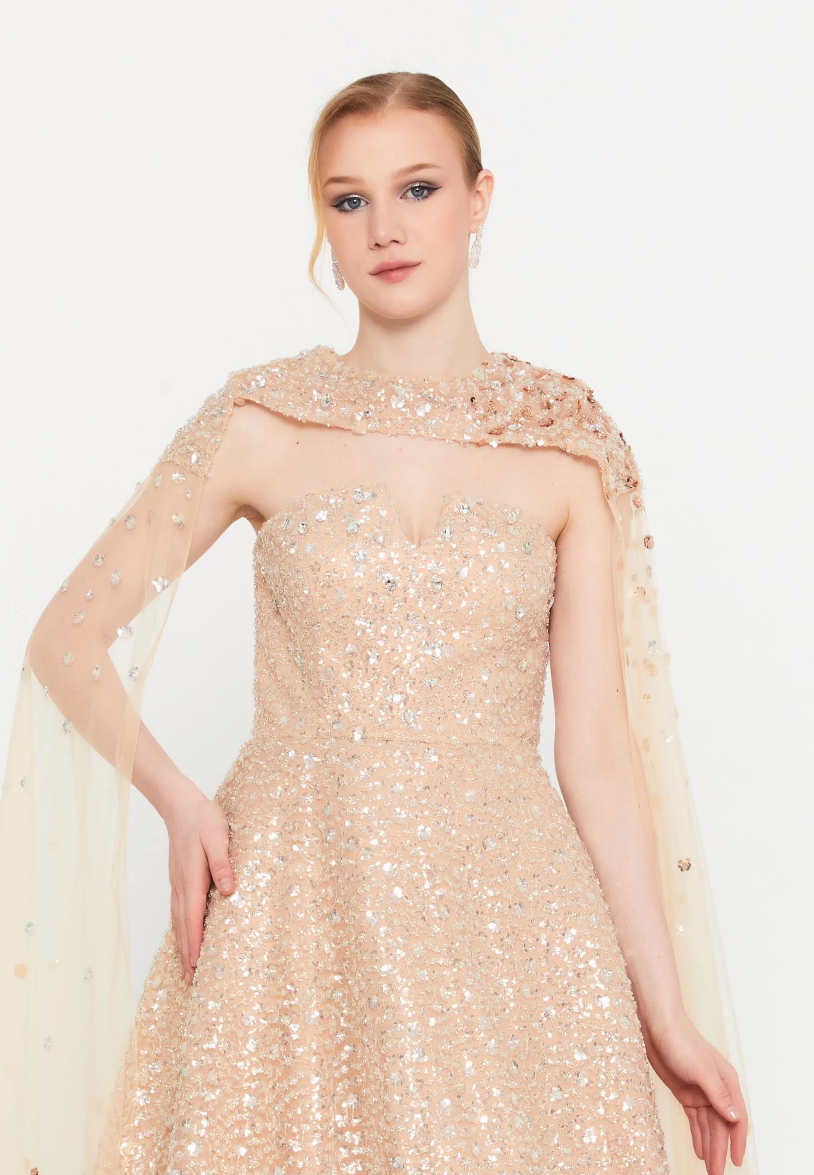Sleeveless Maxi Tulle A - Line Regular Prom Dress mtr88237 - Image 5