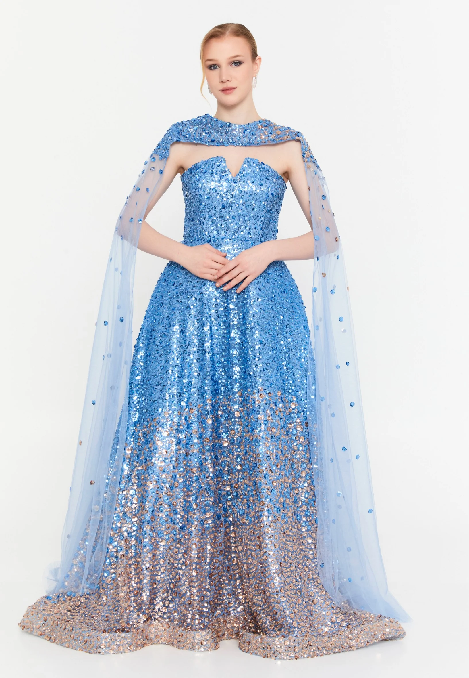 Sleeveless Maxi Tulle A - Line Regular Prom Dress mtr88237 - Image 7