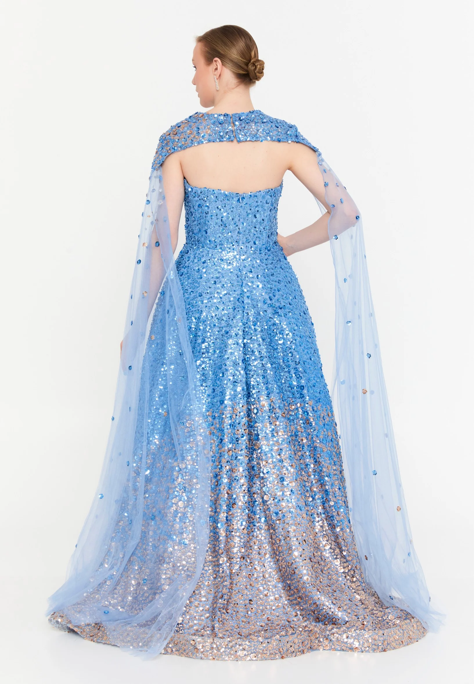 Sleeveless Maxi Tulle A - Line Regular Prom Dress mtr88237 - Image 8