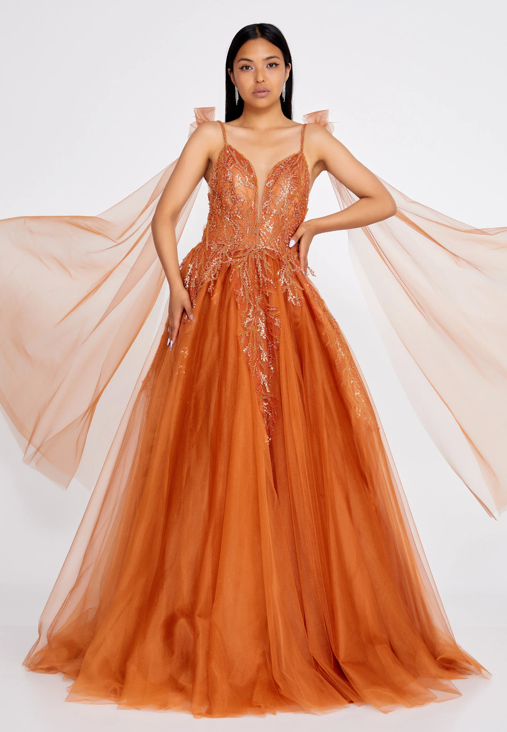 Sleeveless Maxi Tulle A - Line Regular Prom Dress omn303 - Image 5