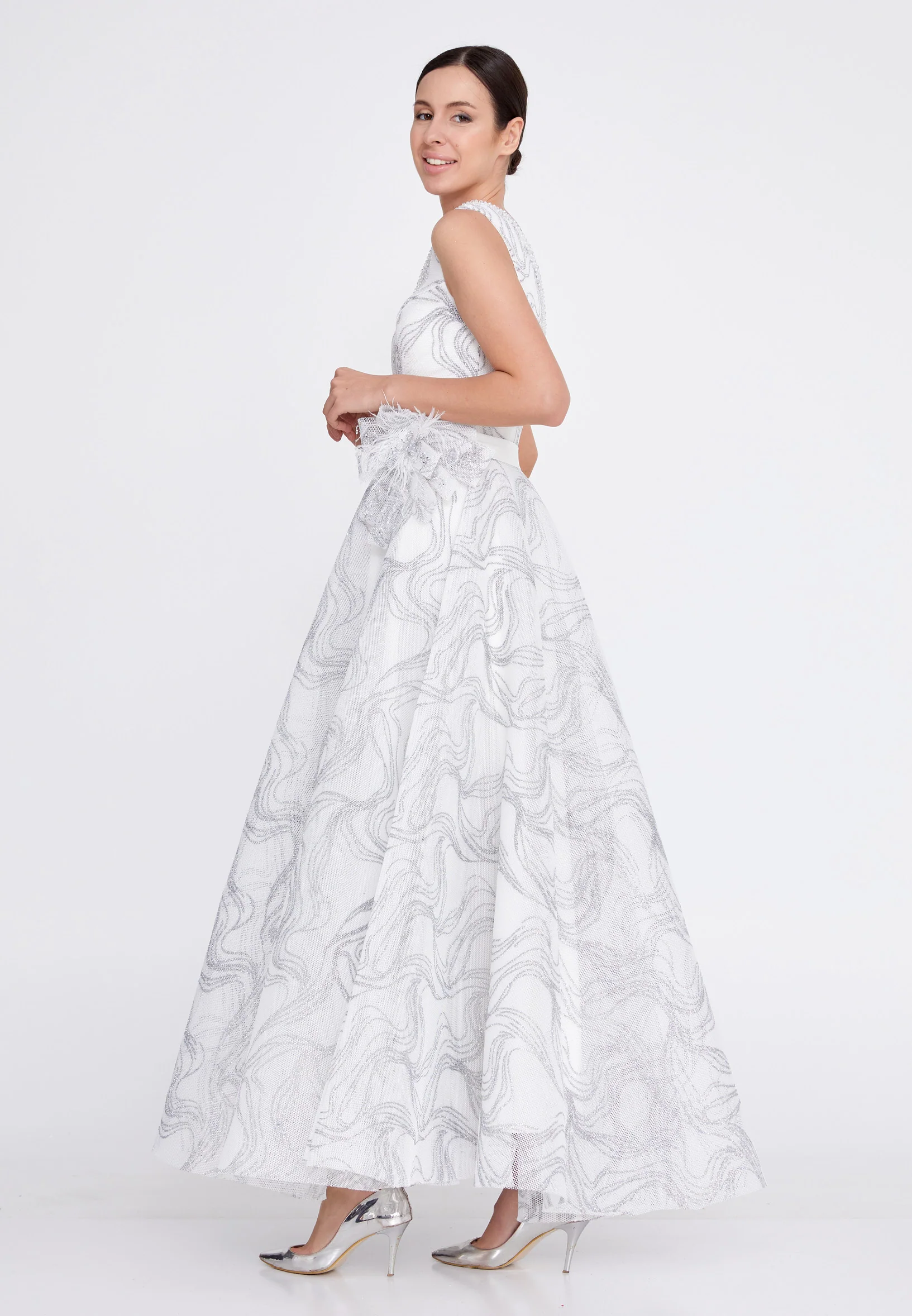 Sleeveless Maxi Tulle A - Line Regular Prom Dress ons000-99 - Image 7