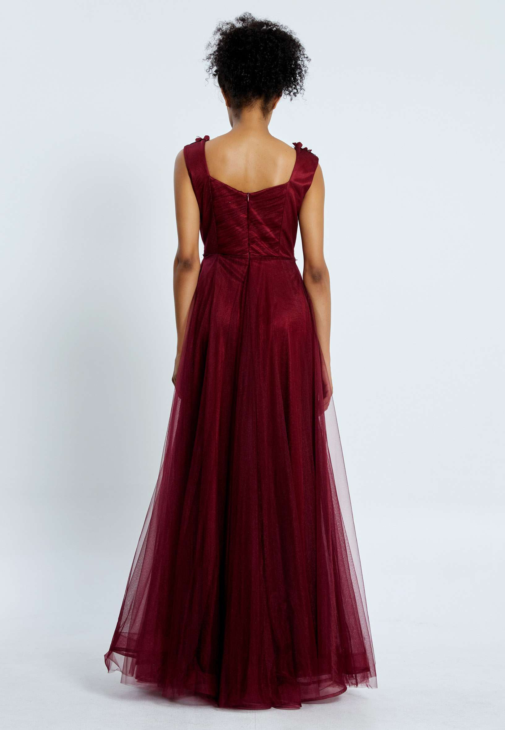 Sleeveless Maxi Tulle A - Line Regular Prom Dress pnl7035 - Image 10