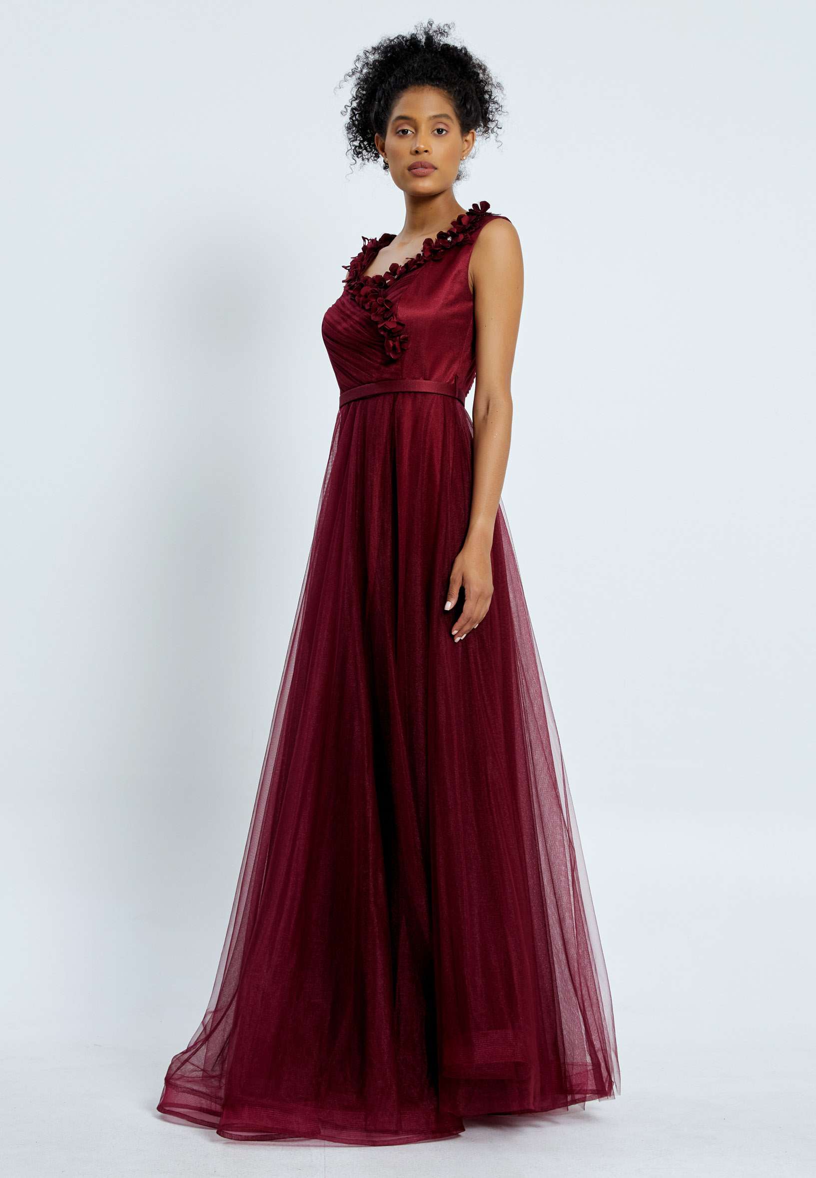 Sleeveless Maxi Tulle A - Line Regular Prom Dress pnl7035 - Image 11