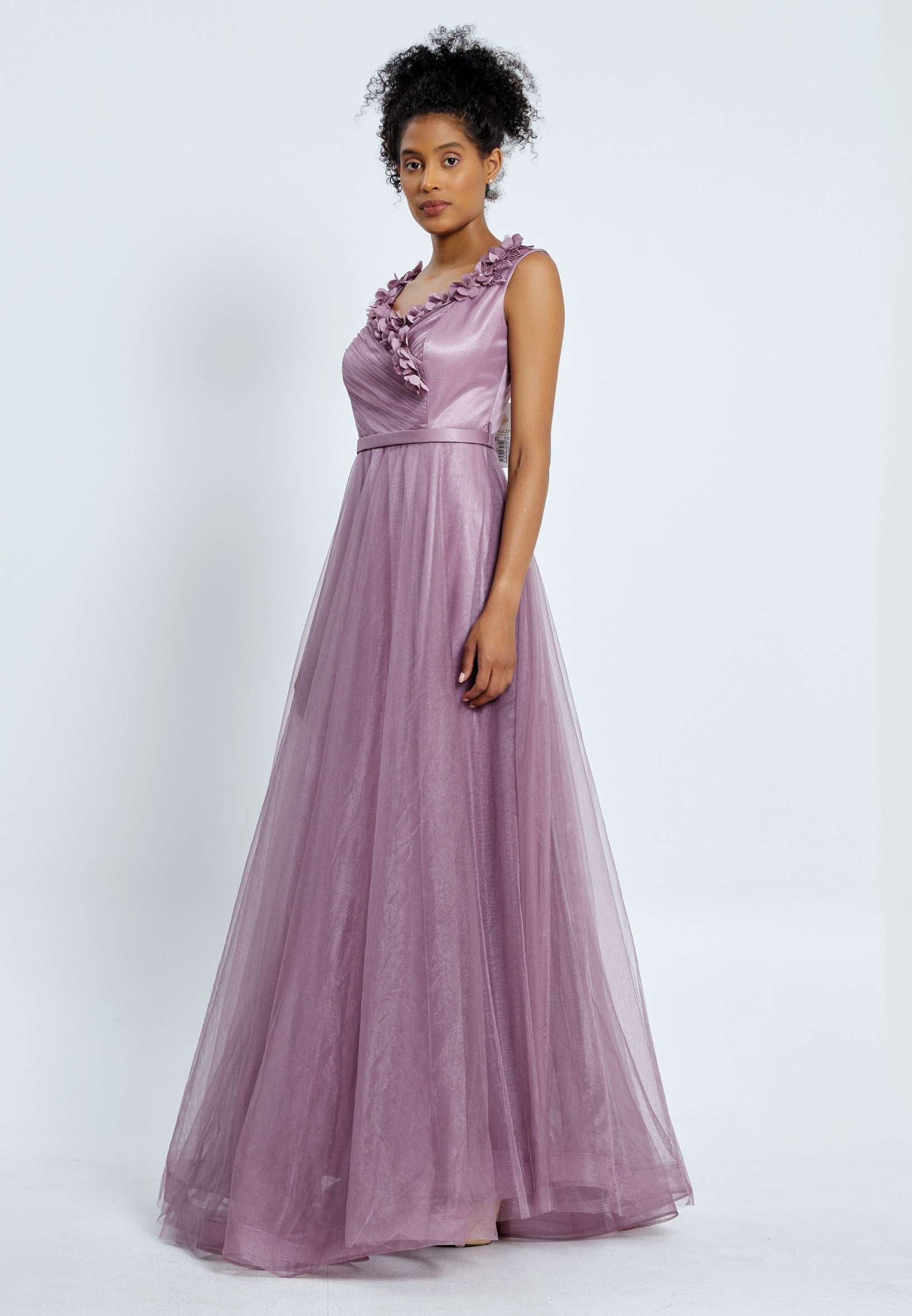 Sleeveless Maxi Tulle A - Line Regular Prom Dress pnl7035 - Image 15