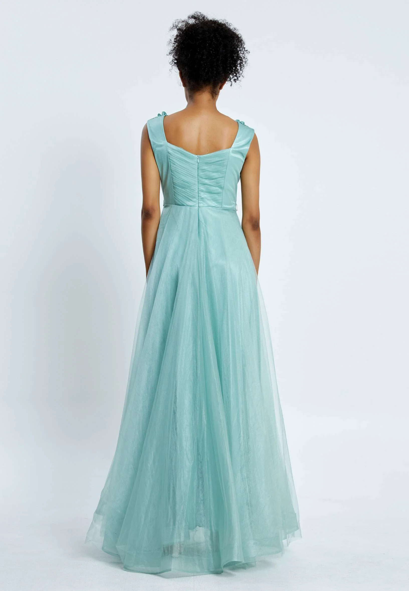 Sleeveless Maxi Tulle A - Line Regular Prom Dress pnl7035 - Image 18