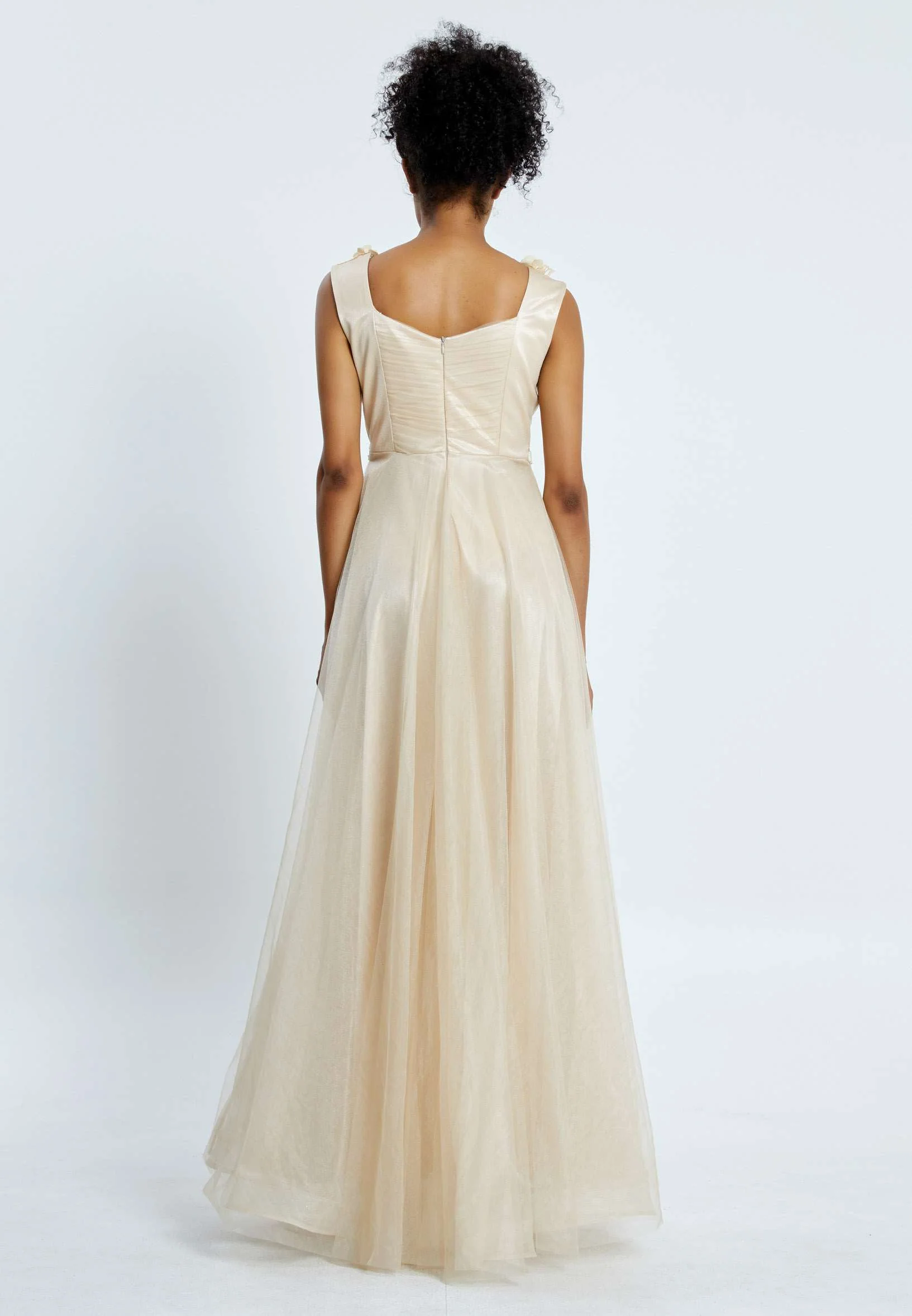 Sleeveless Maxi Tulle A - Line Regular Prom Dress pnl7035 - Image 2