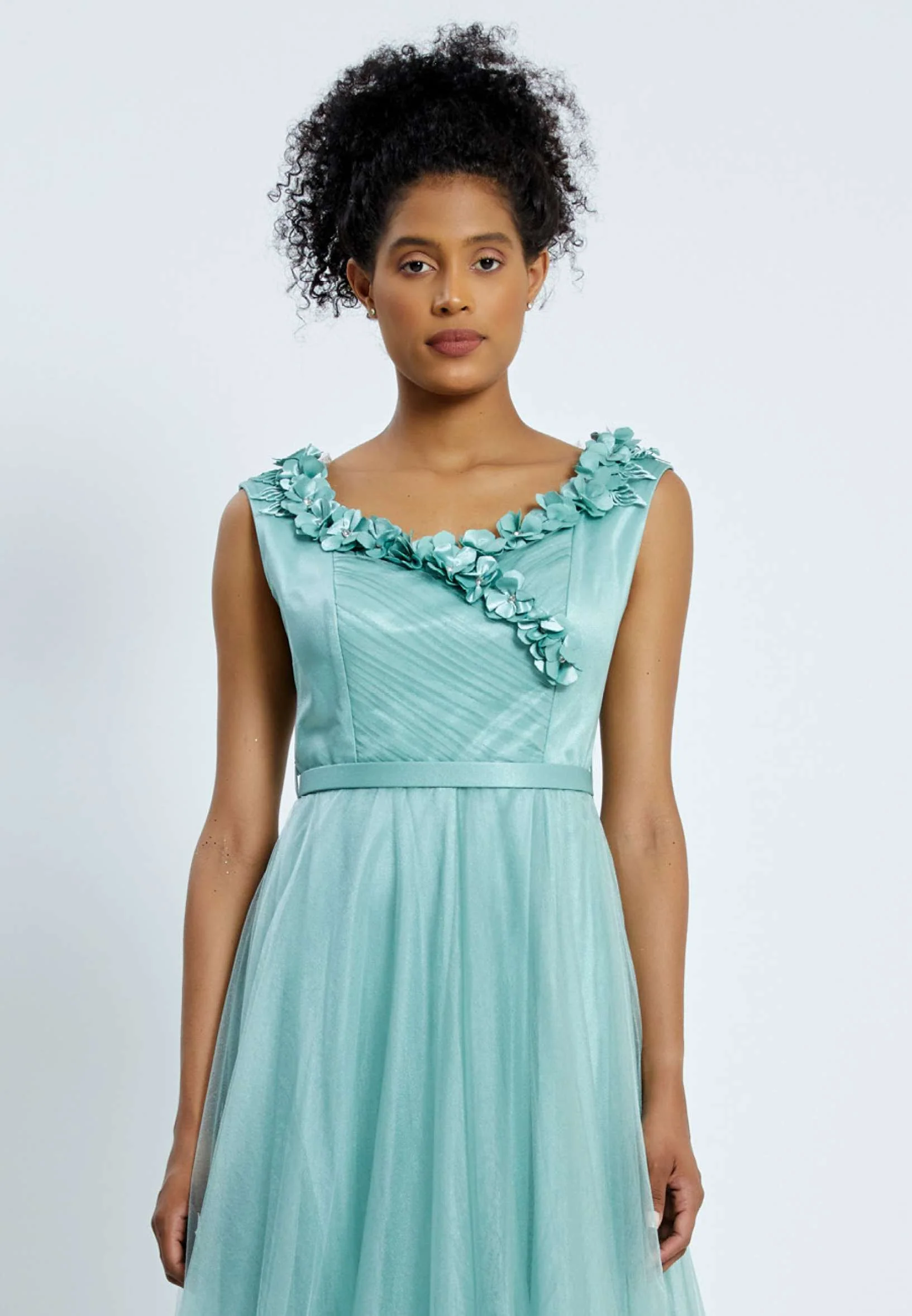 Sleeveless Maxi Tulle A - Line Regular Prom Dress pnl7035 - Image 20