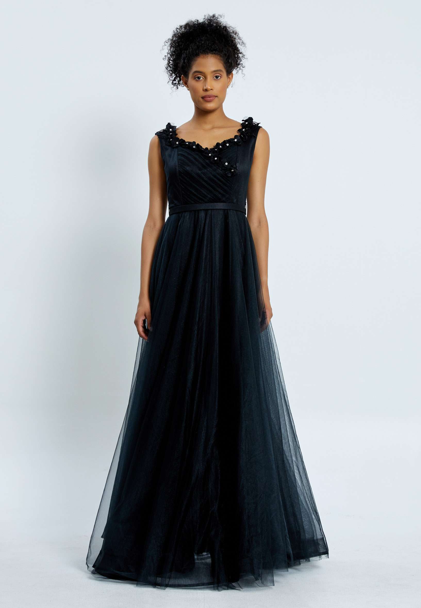 Sleeveless Maxi Tulle A - Line Regular Prom Dress pnl7035 - Image 5