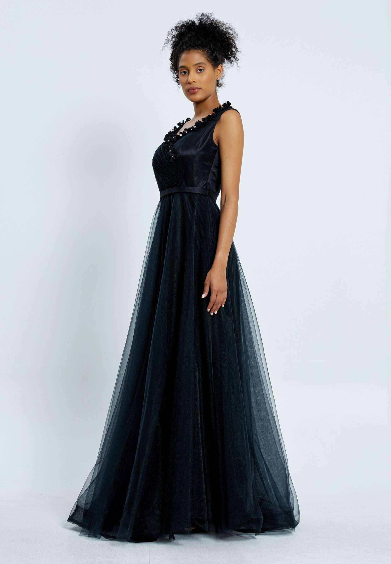 Sleeveless Maxi Tulle A - Line Regular Prom Dress pnl7035 - Image 7