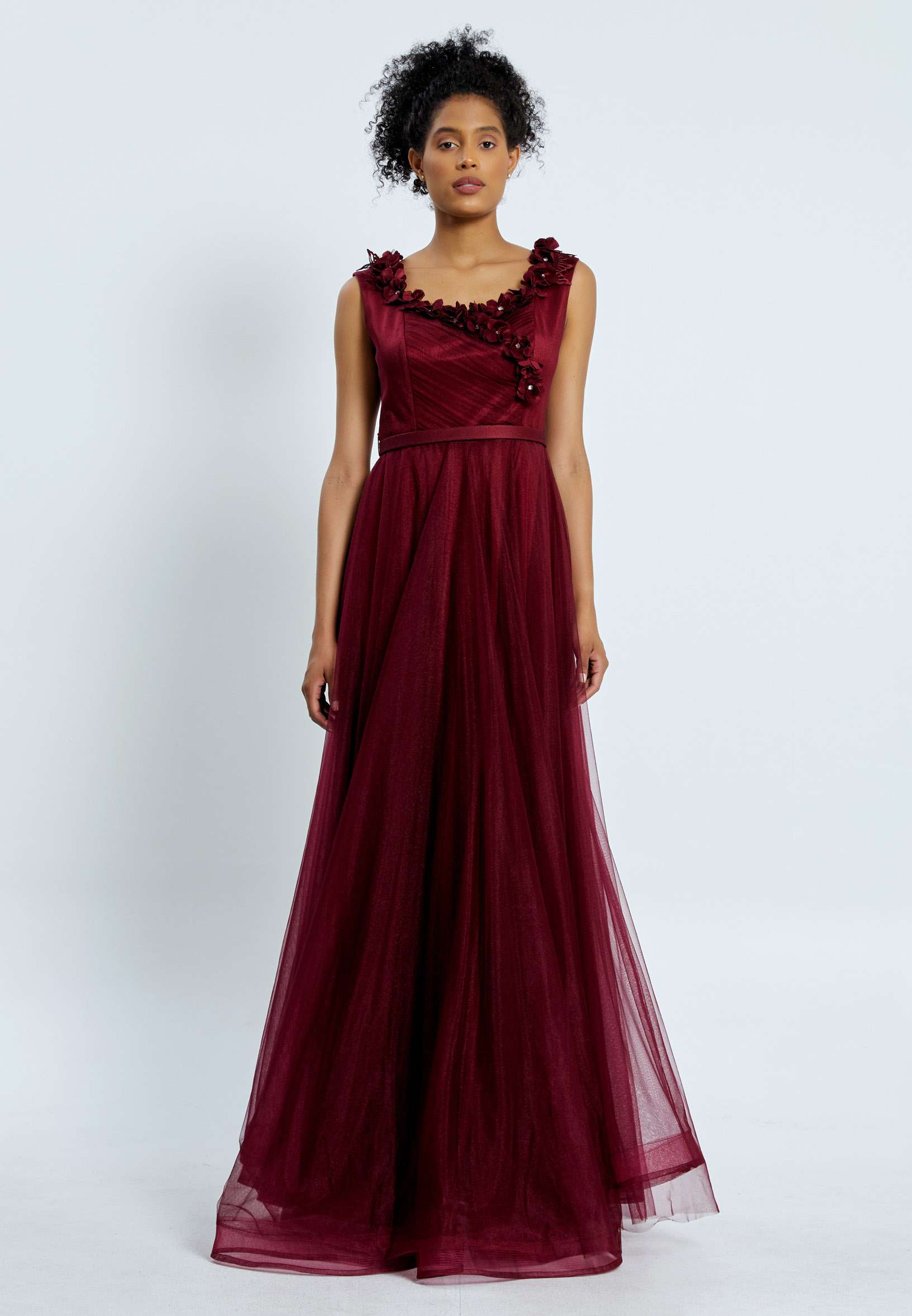 Sleeveless Maxi Tulle A - Line Regular Prom Dress pnl7035 - Image 9