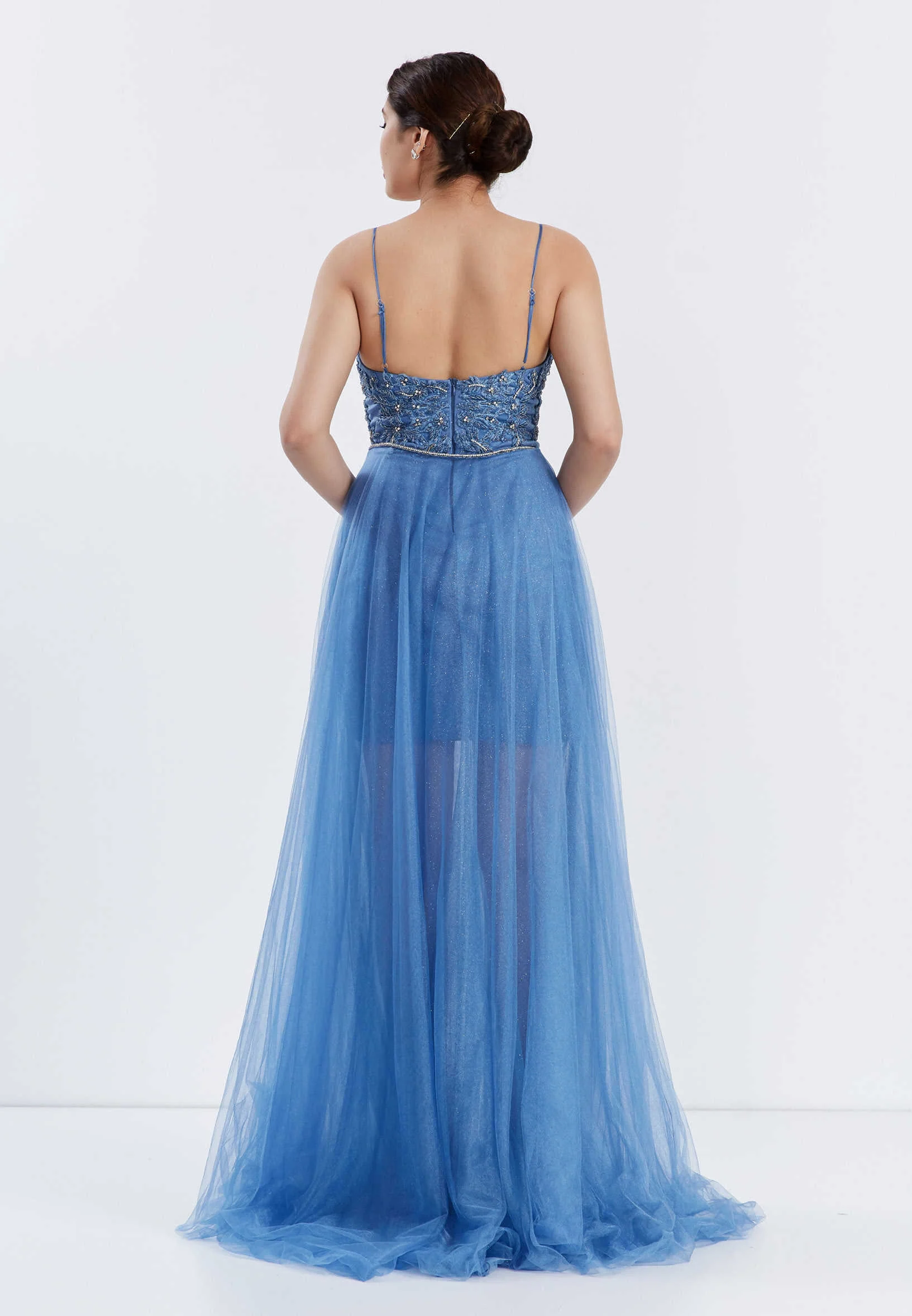 Sleeveless Maxi Tulle A - Line Regular Prom Dress ppl00584 - Image 6