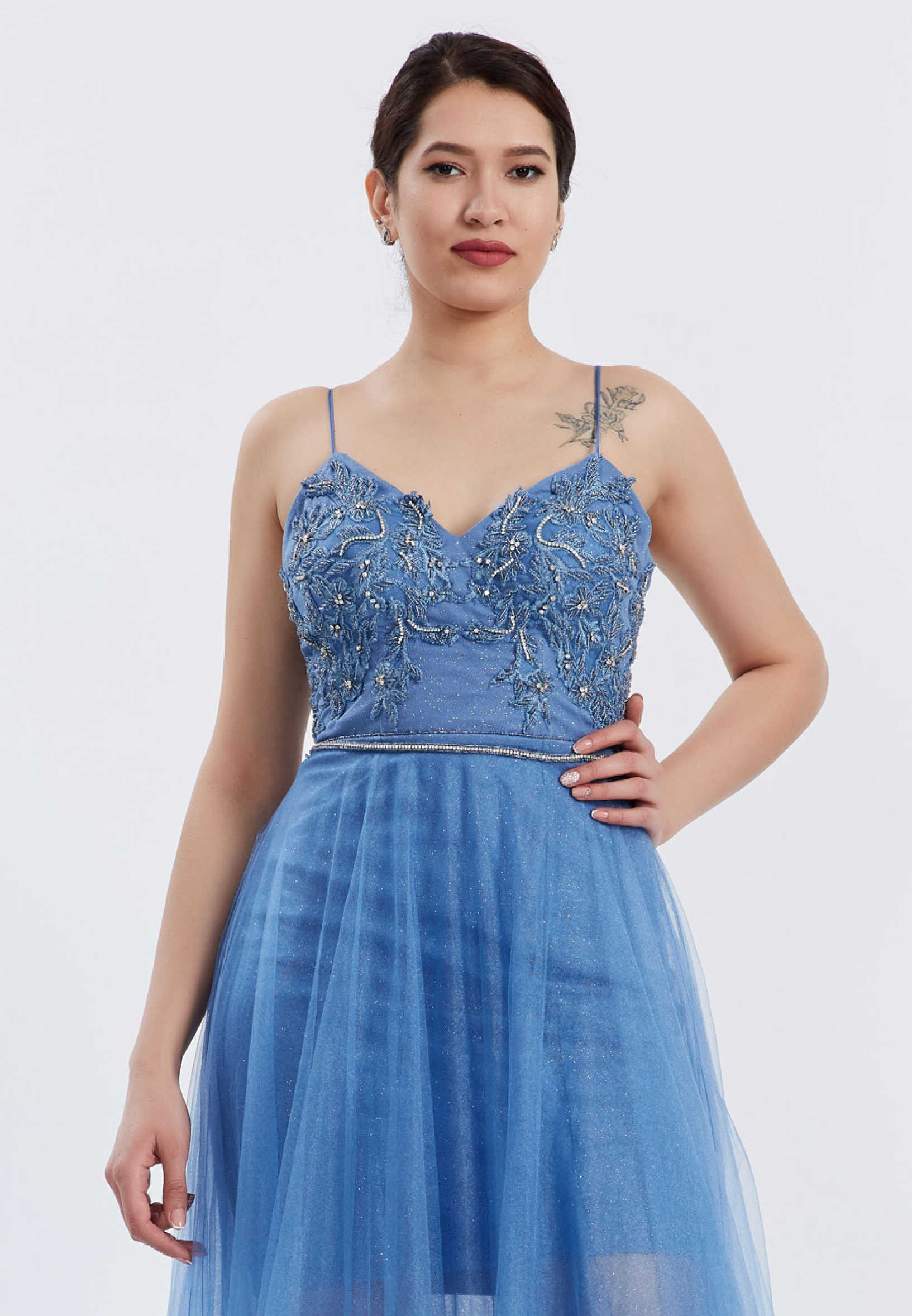 Sleeveless Maxi Tulle A - Line Regular Prom Dress ppl00584 - Image 8