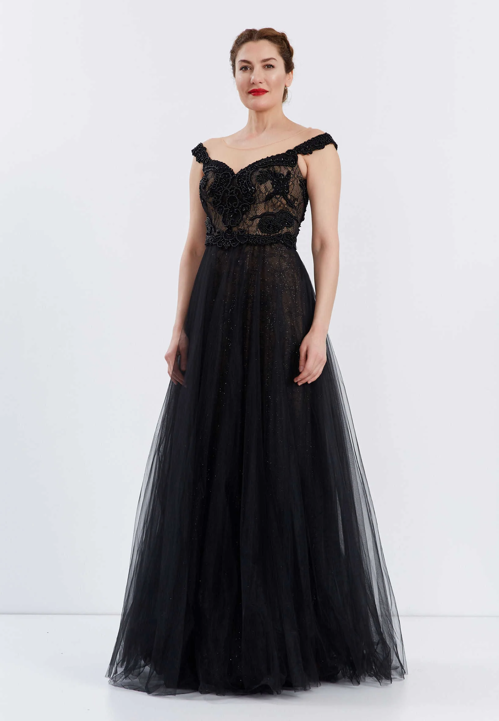 Sleeveless Maxi Tulle A - Line Regular Prom Dress ppl00603 - Image 3