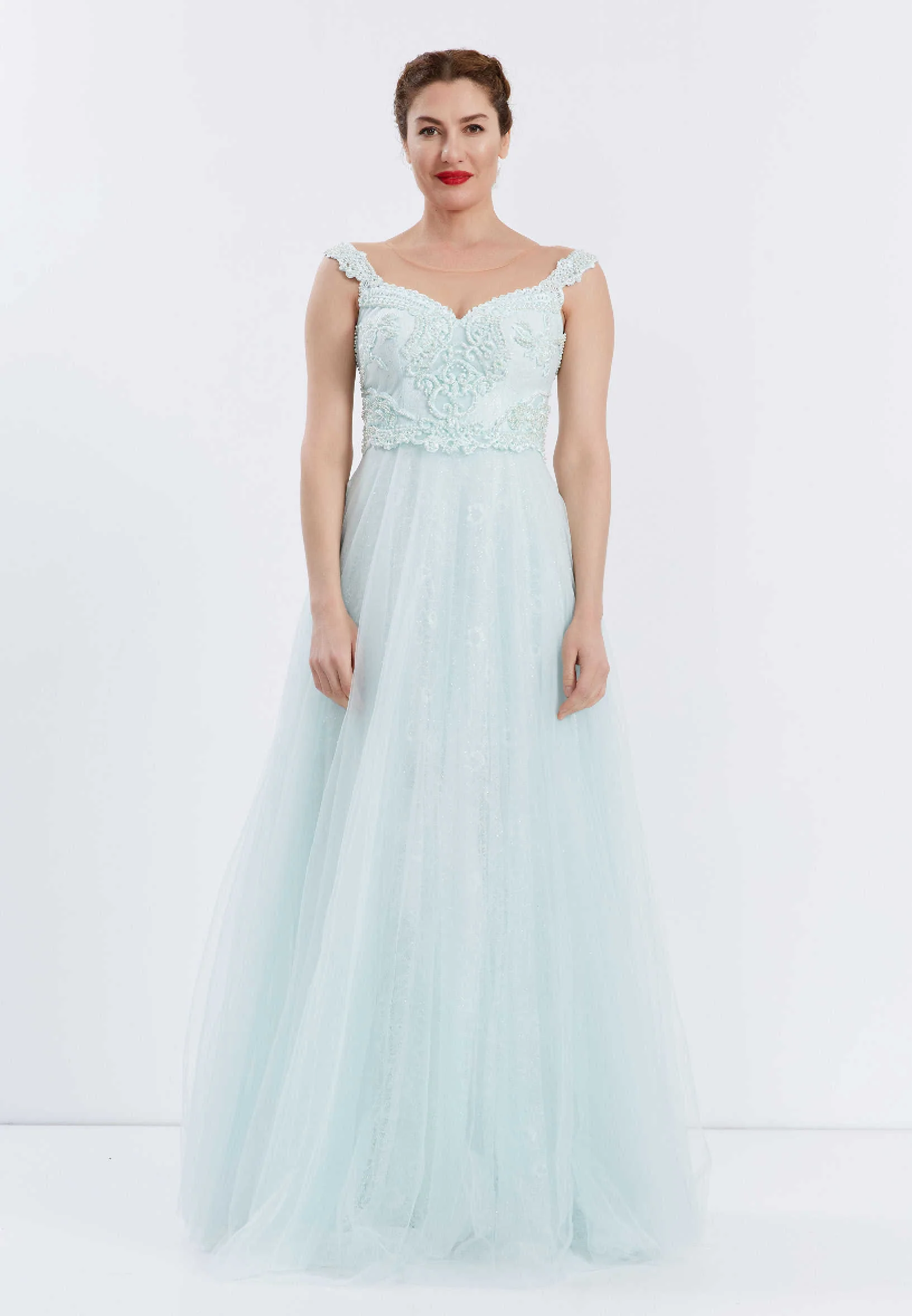 Sleeveless Maxi Tulle A - Line Regular Prom Dress ppl00603 - Image 5