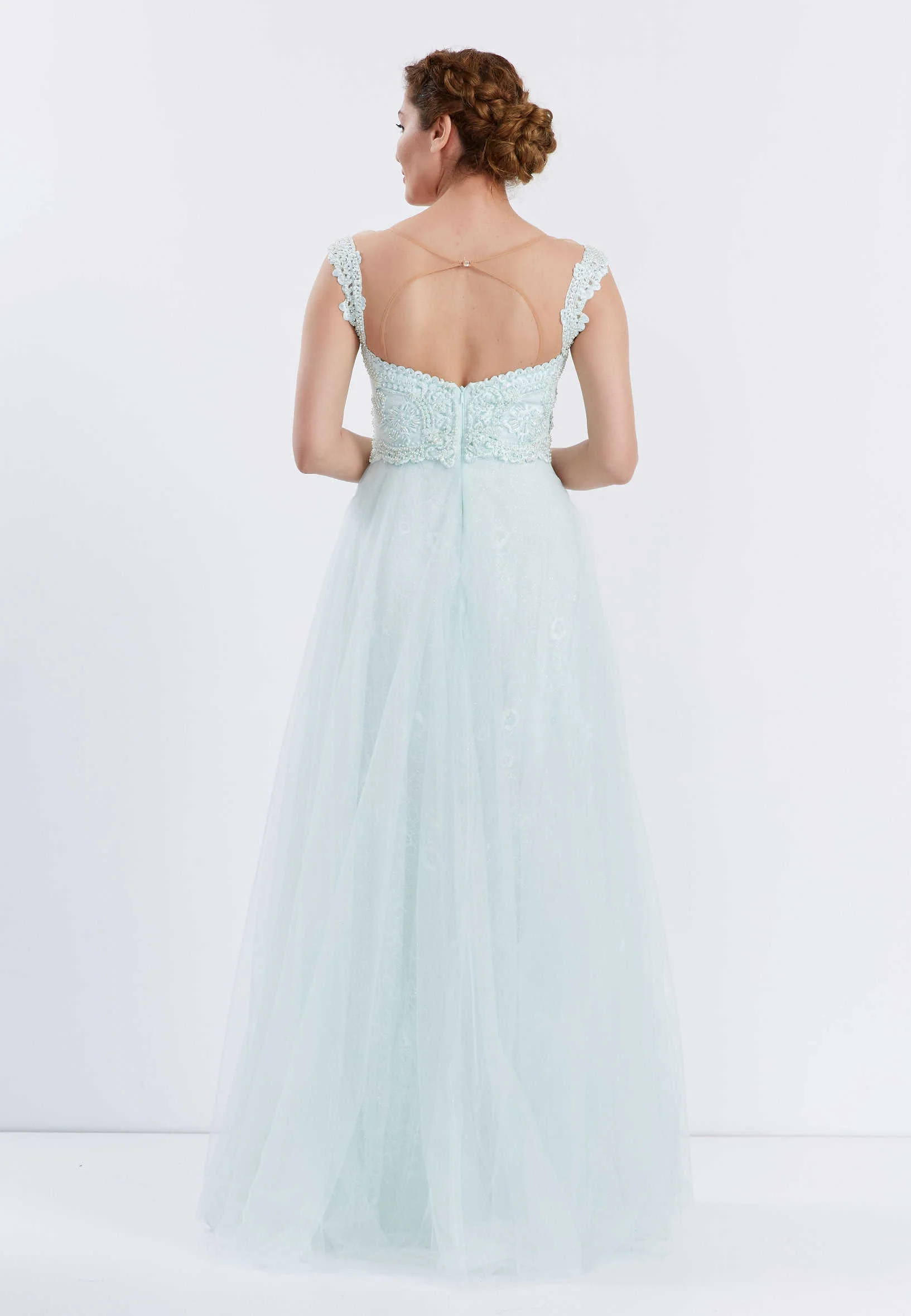 Sleeveless Maxi Tulle A - Line Regular Prom Dress ppl00603 - Image 6