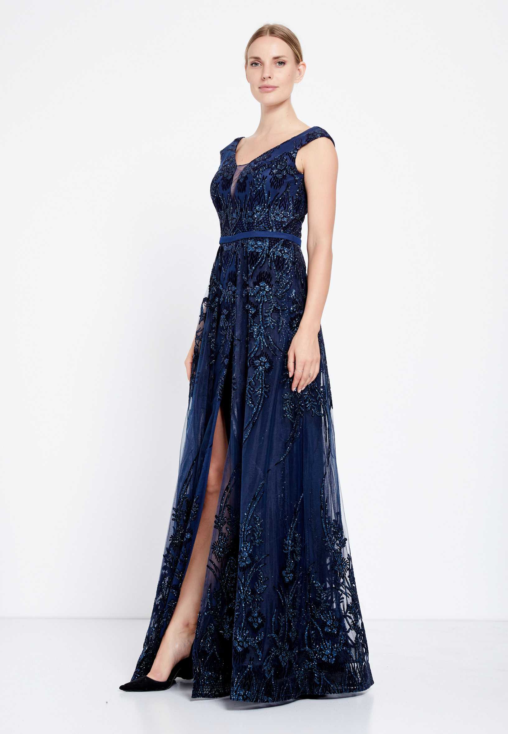 Sleeveless Maxi Tulle A - Line Regular Prom Dress rmn2603 - Image 11