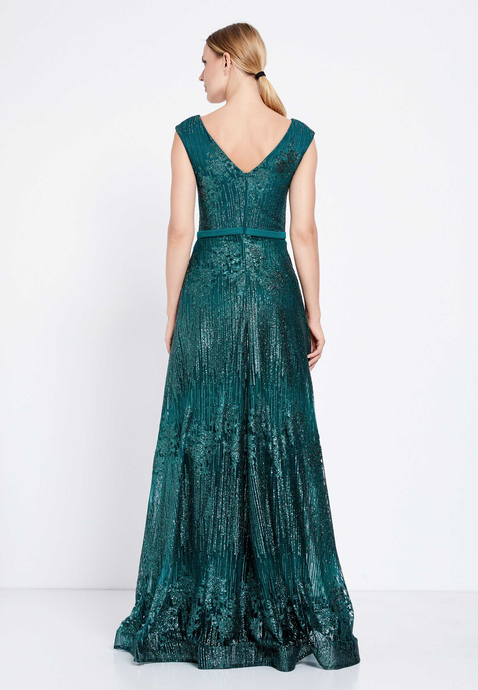Sleeveless Maxi Tulle A - Line Regular Prom Dress rmn2603 - Image 6