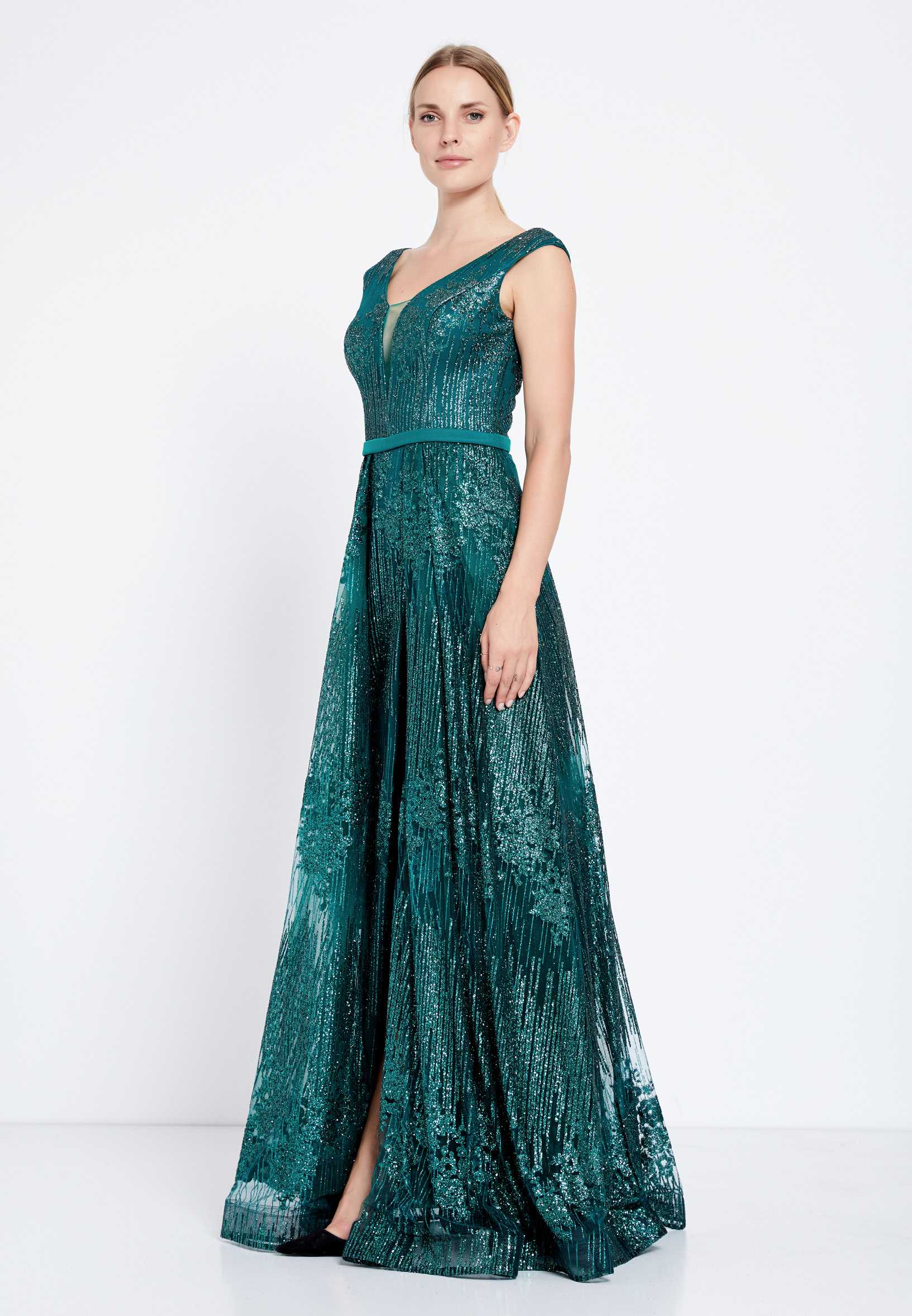 Sleeveless Maxi Tulle A - Line Regular Prom Dress rmn2603 - Image 7