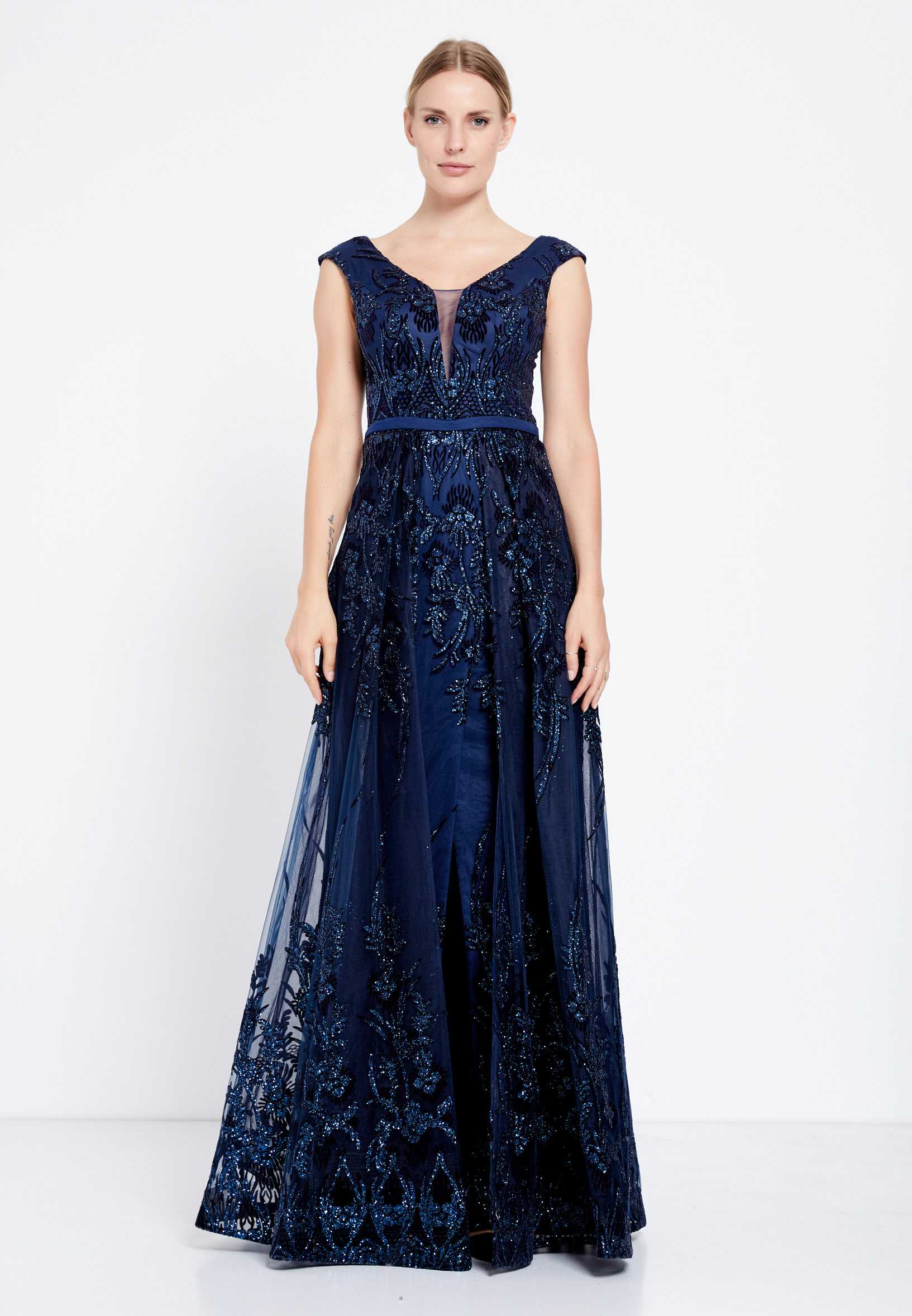 Sleeveless Maxi Tulle A - Line Regular Prom Dress rmn2603 - Image 9