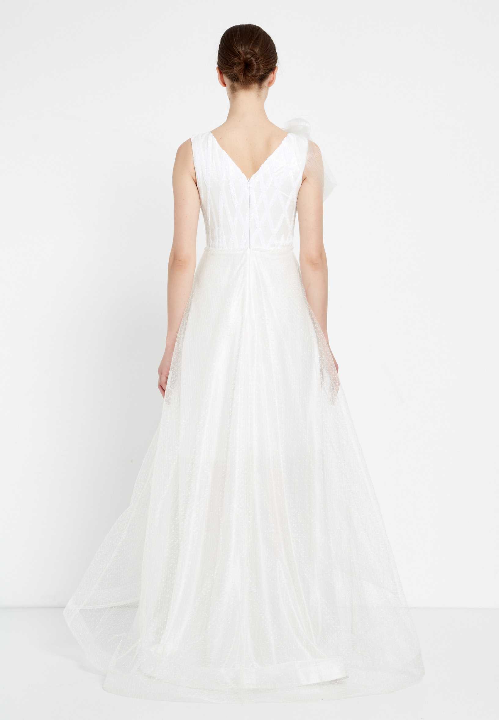 Sleeveless Maxi Tulle A - Line Regular Prom Dress rmn2923 - Image 14