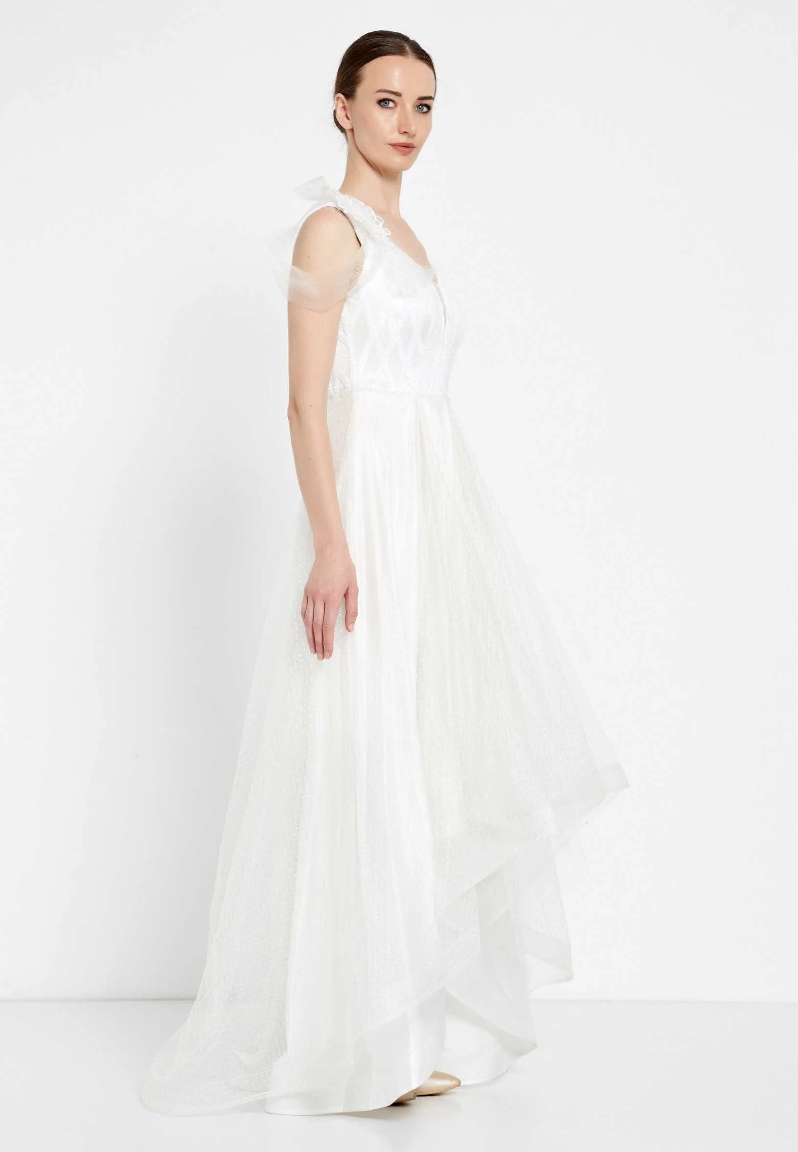 Sleeveless Maxi Tulle A - Line Regular Prom Dress rmn2923 - Image 15