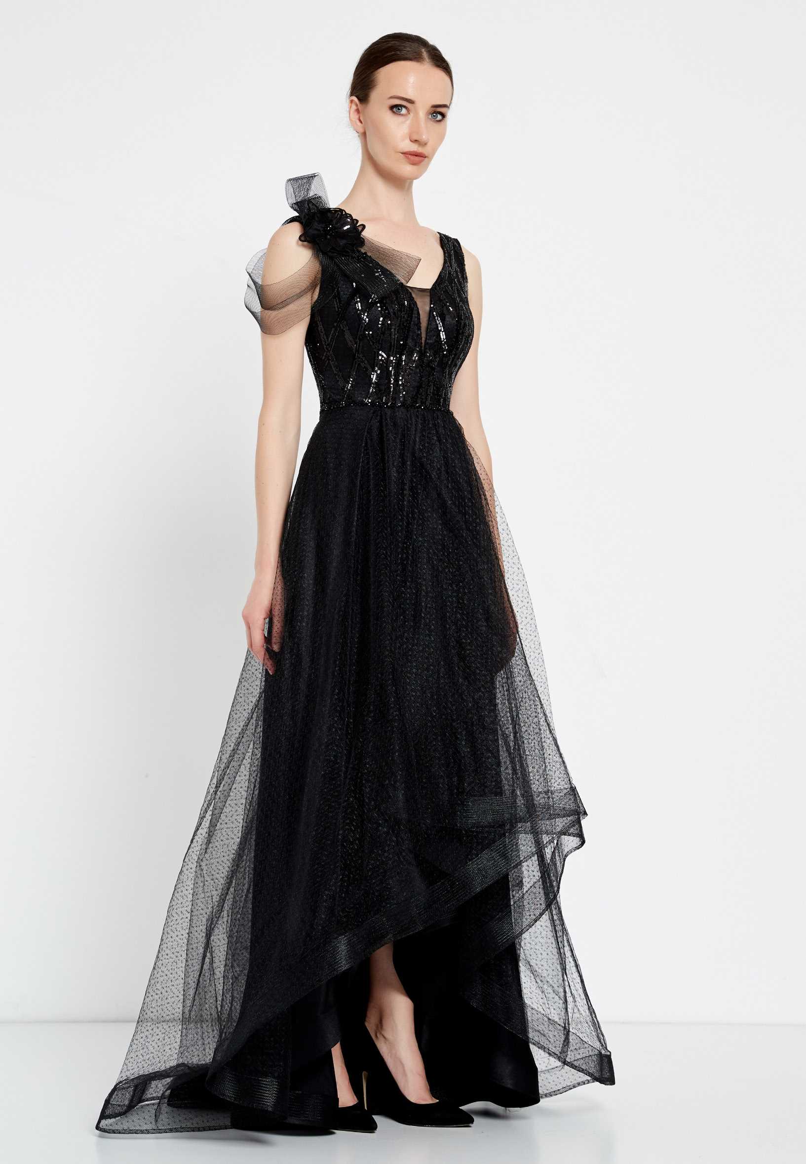 Sleeveless Maxi Tulle A - Line Regular Prom Dress rmn2923 - Image 3