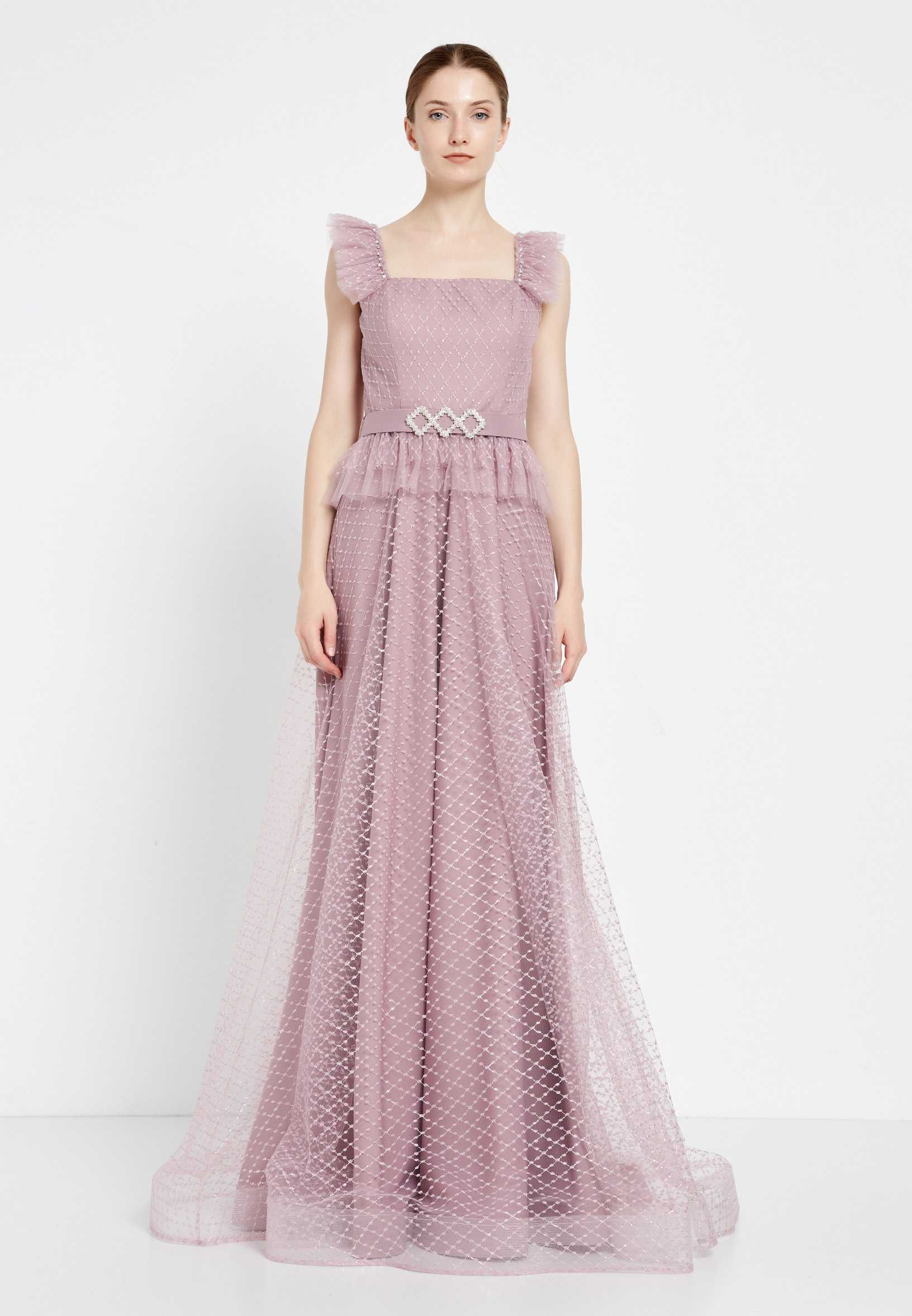Sleeveless Maxi Tulle A - Line Regular Prom Dress rmn2971 - Image 21