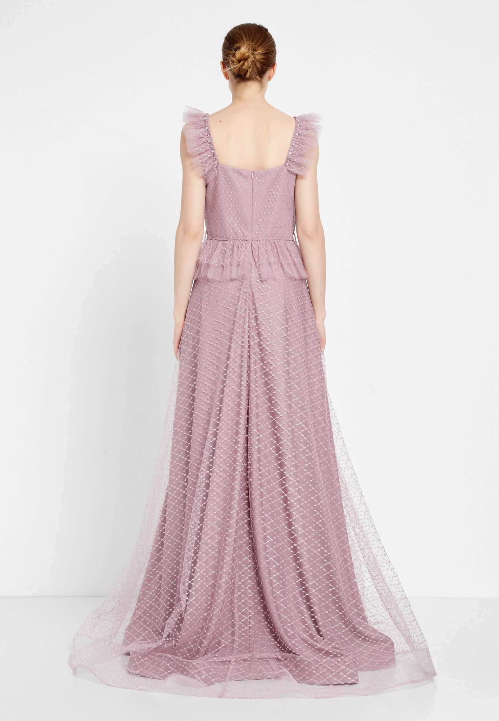 Sleeveless Maxi Tulle A - Line Regular Prom Dress rmn2971 - Image 22