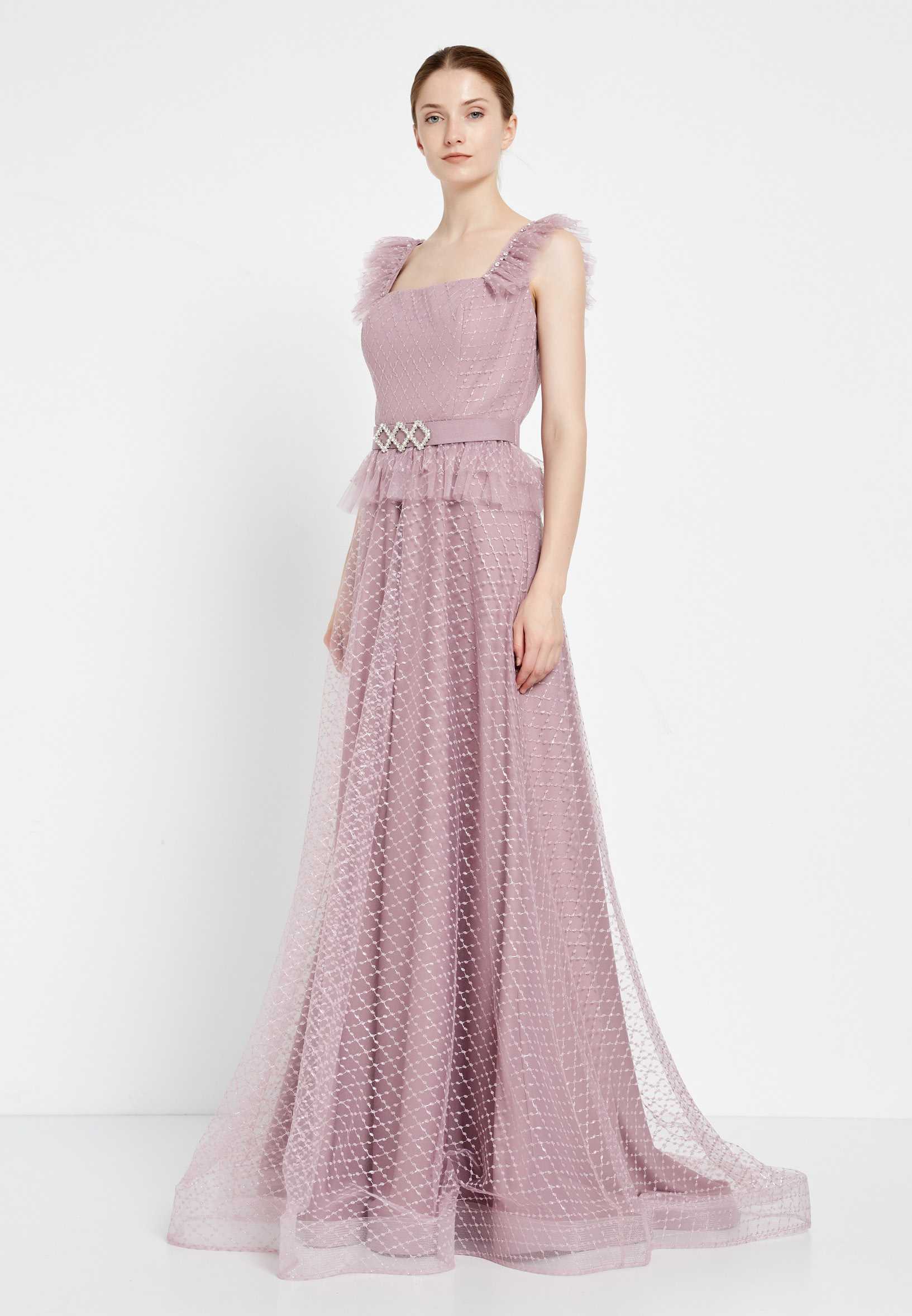 Sleeveless Maxi Tulle A - Line Regular Prom Dress rmn2971 - Image 23