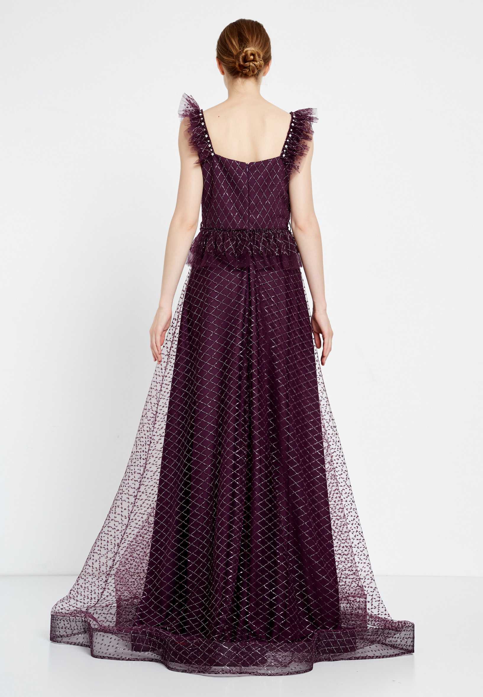 Sleeveless Maxi Tulle A - Line Regular Prom Dress rmn2971 - Image 26