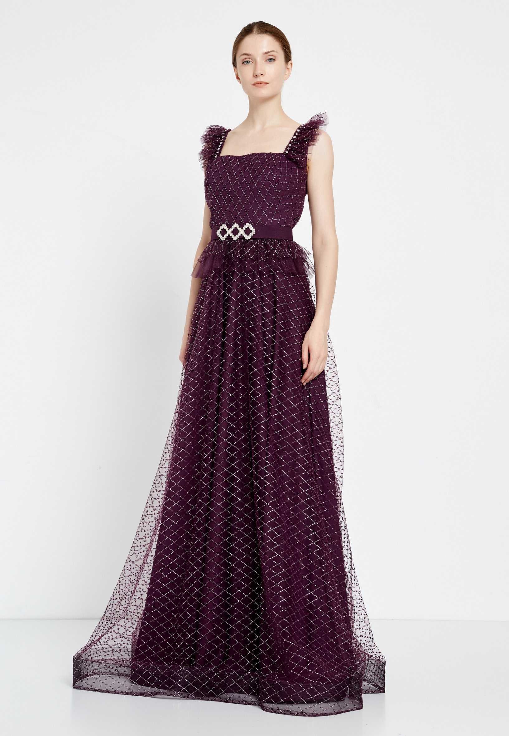 Sleeveless Maxi Tulle A - Line Regular Prom Dress rmn2971 - Image 27