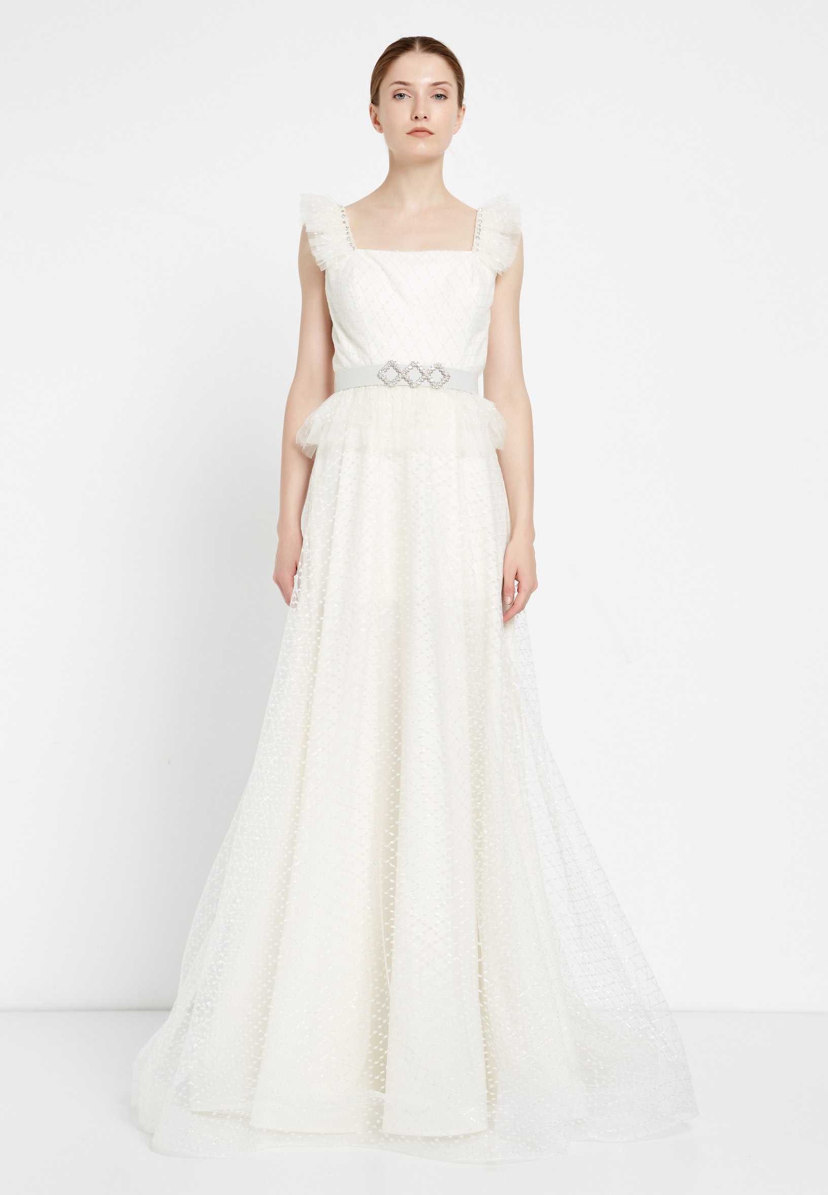 Sleeveless Maxi Tulle A - Line Regular Prom Dress rmn2971 - Image 5