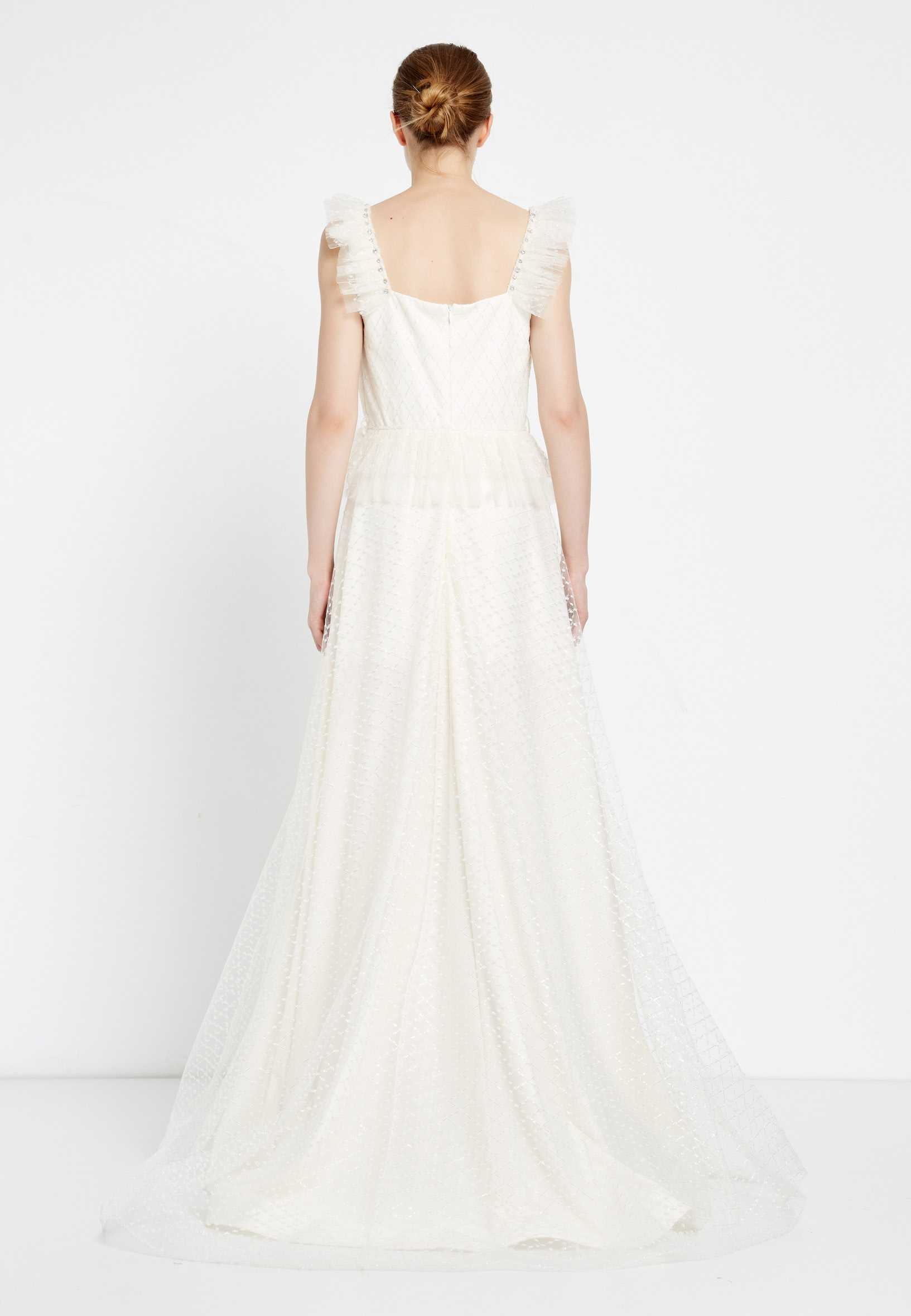 Sleeveless Maxi Tulle A - Line Regular Prom Dress rmn2971 - Image 6
