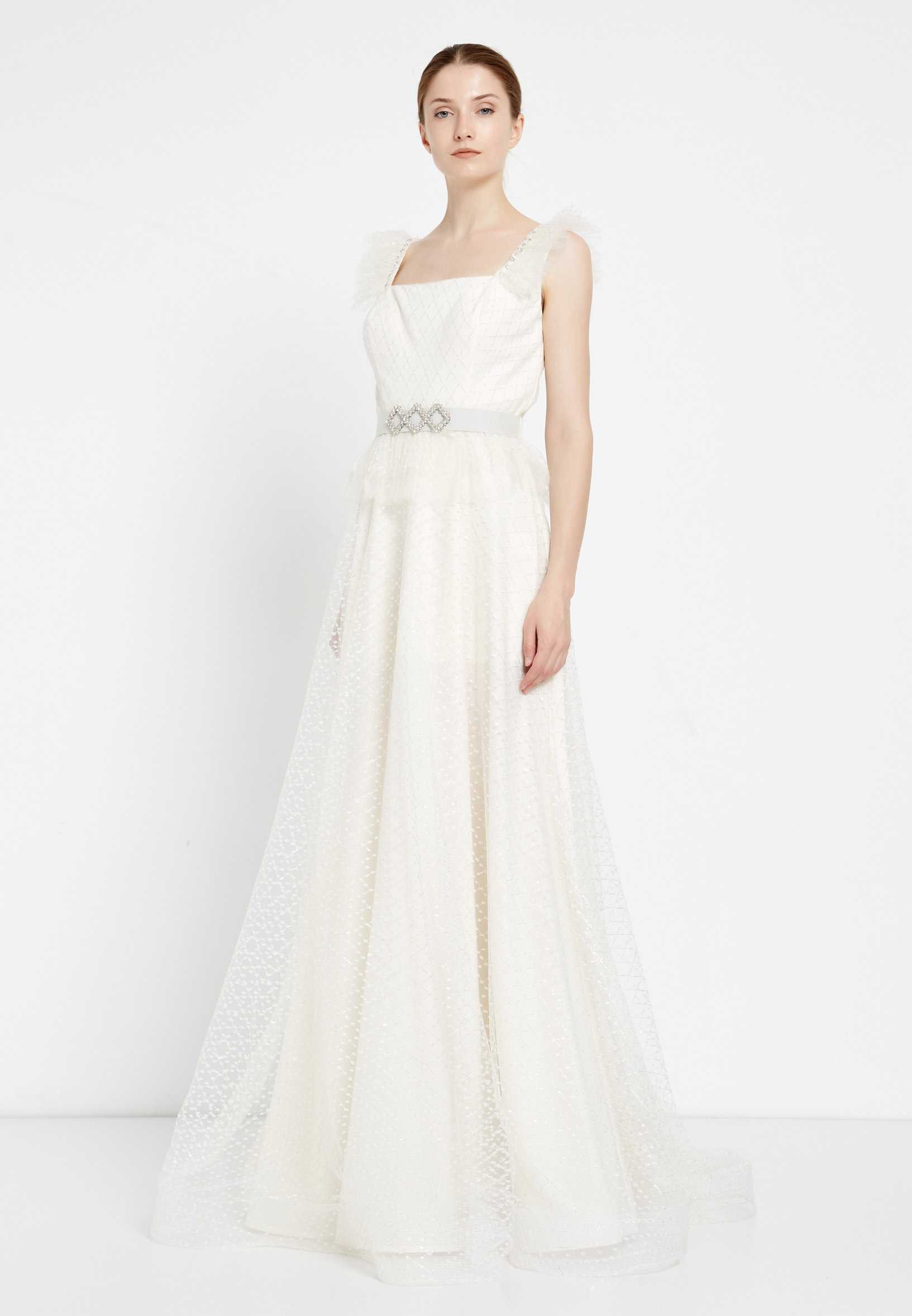 Sleeveless Maxi Tulle A - Line Regular Prom Dress rmn2971 - Image 7