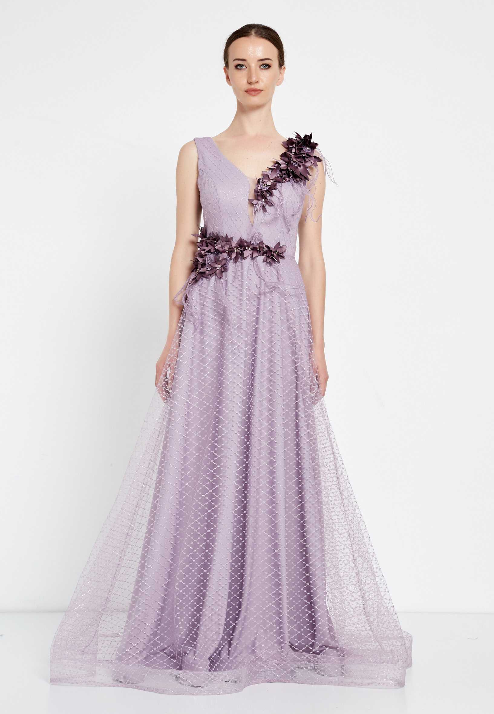 Sleeveless Maxi Tulle A - Line Regular Prom Dress rmn2973 - Image 17