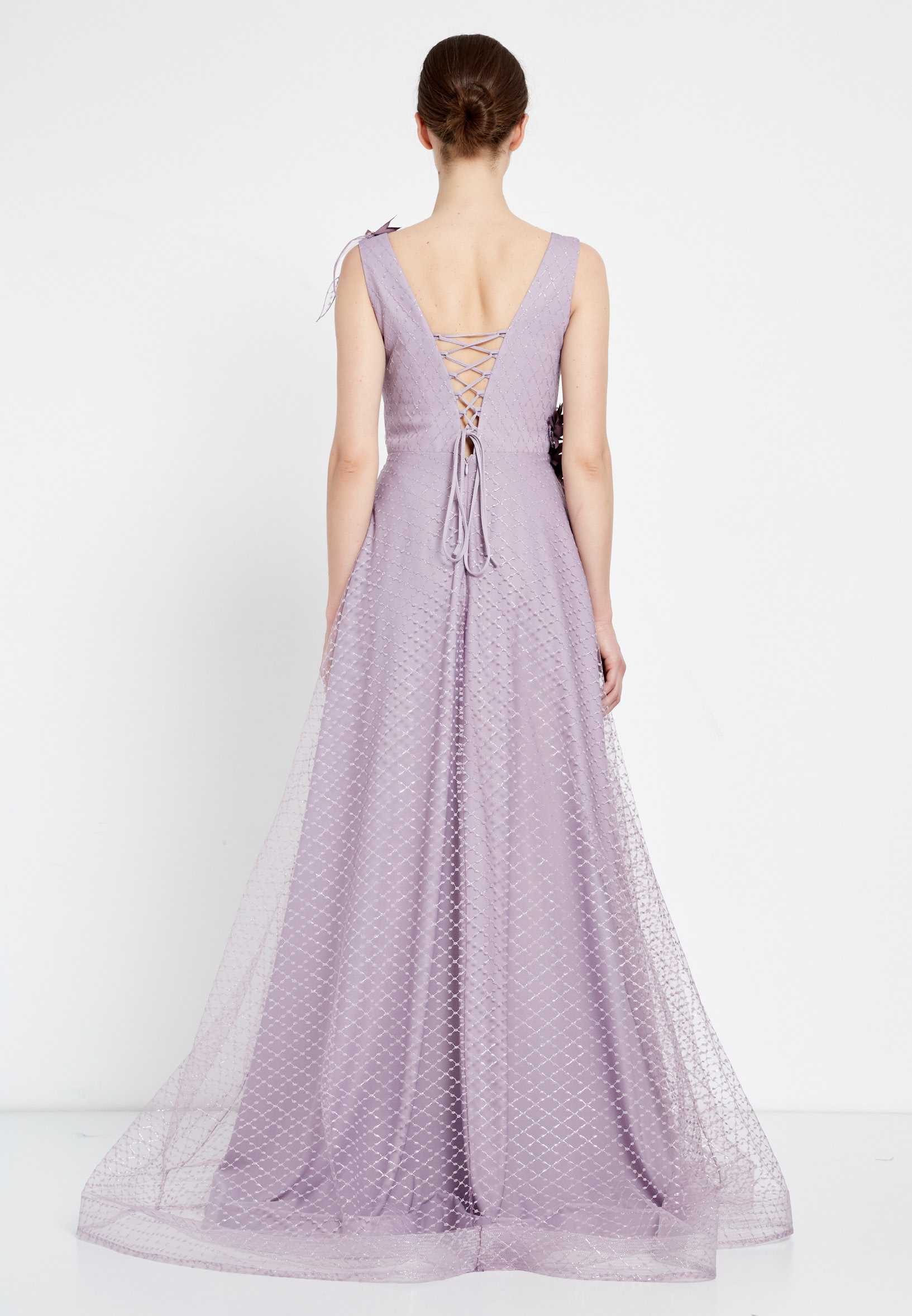 Sleeveless Maxi Tulle A - Line Regular Prom Dress rmn2973 - Image 18
