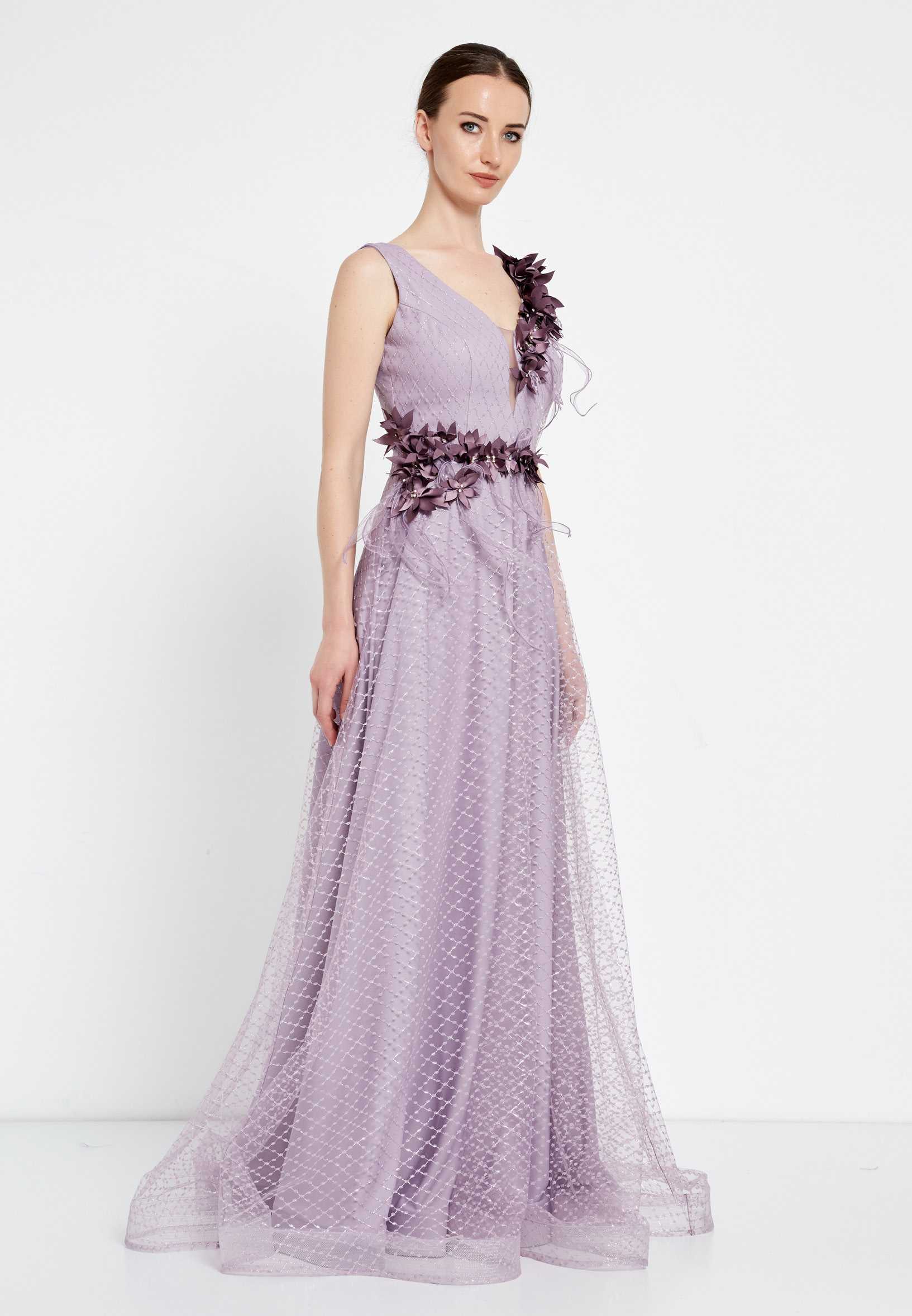Sleeveless Maxi Tulle A - Line Regular Prom Dress rmn2973 - Image 19