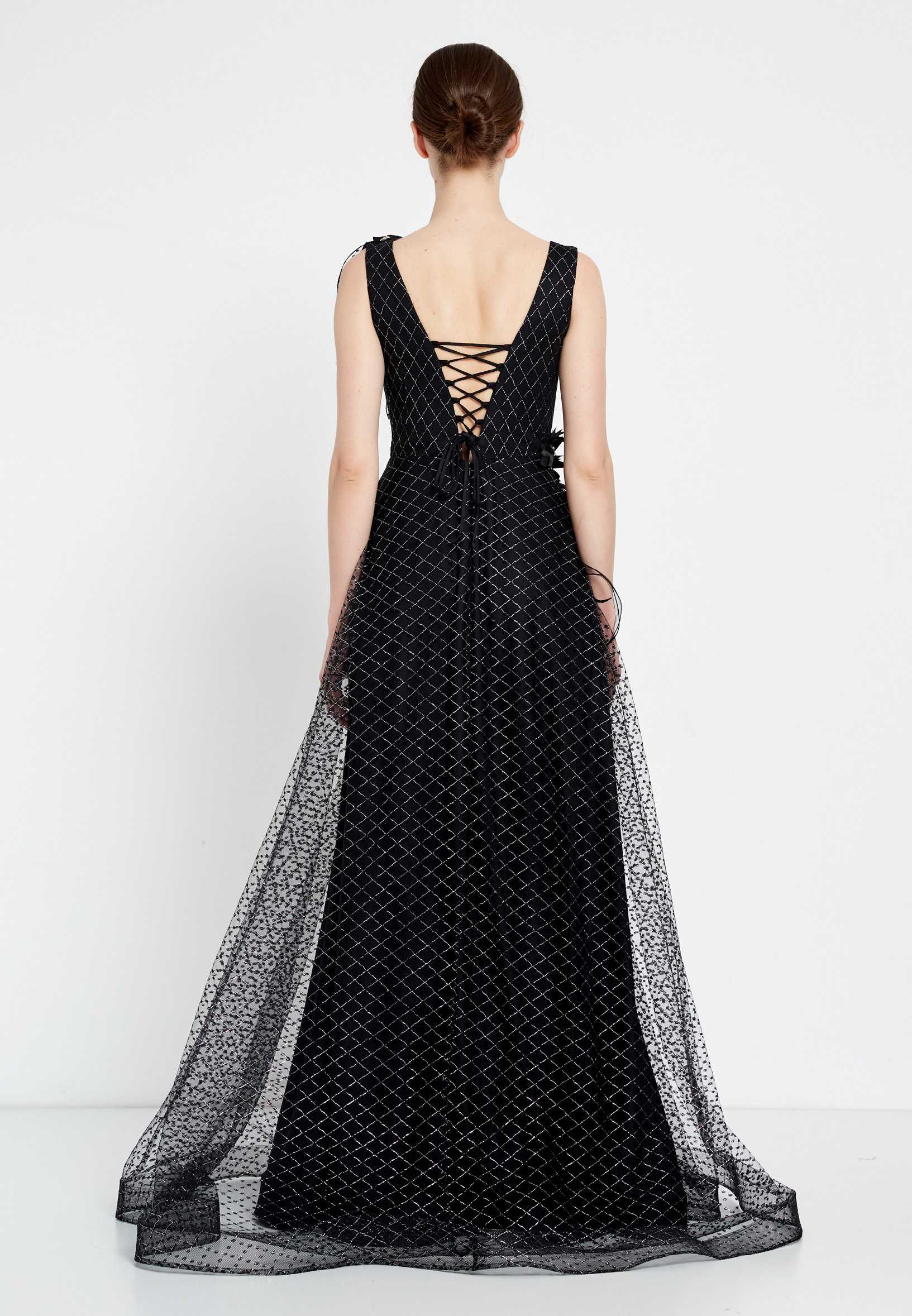 Sleeveless Maxi Tulle A - Line Regular Prom Dress rmn2973 - Image 2
