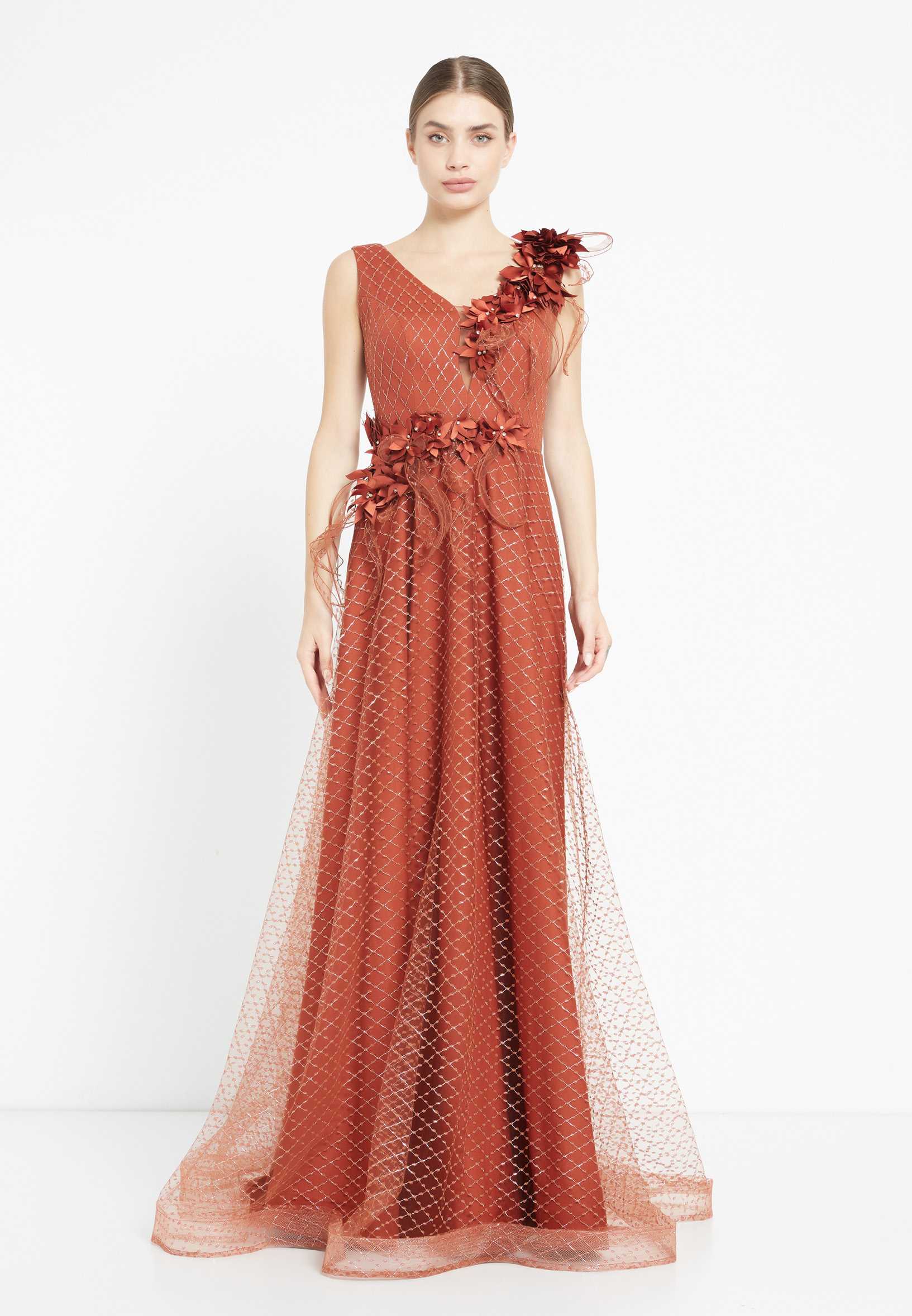 Sleeveless Maxi Tulle A - Line Regular Prom Dress rmn2973 - Image 29