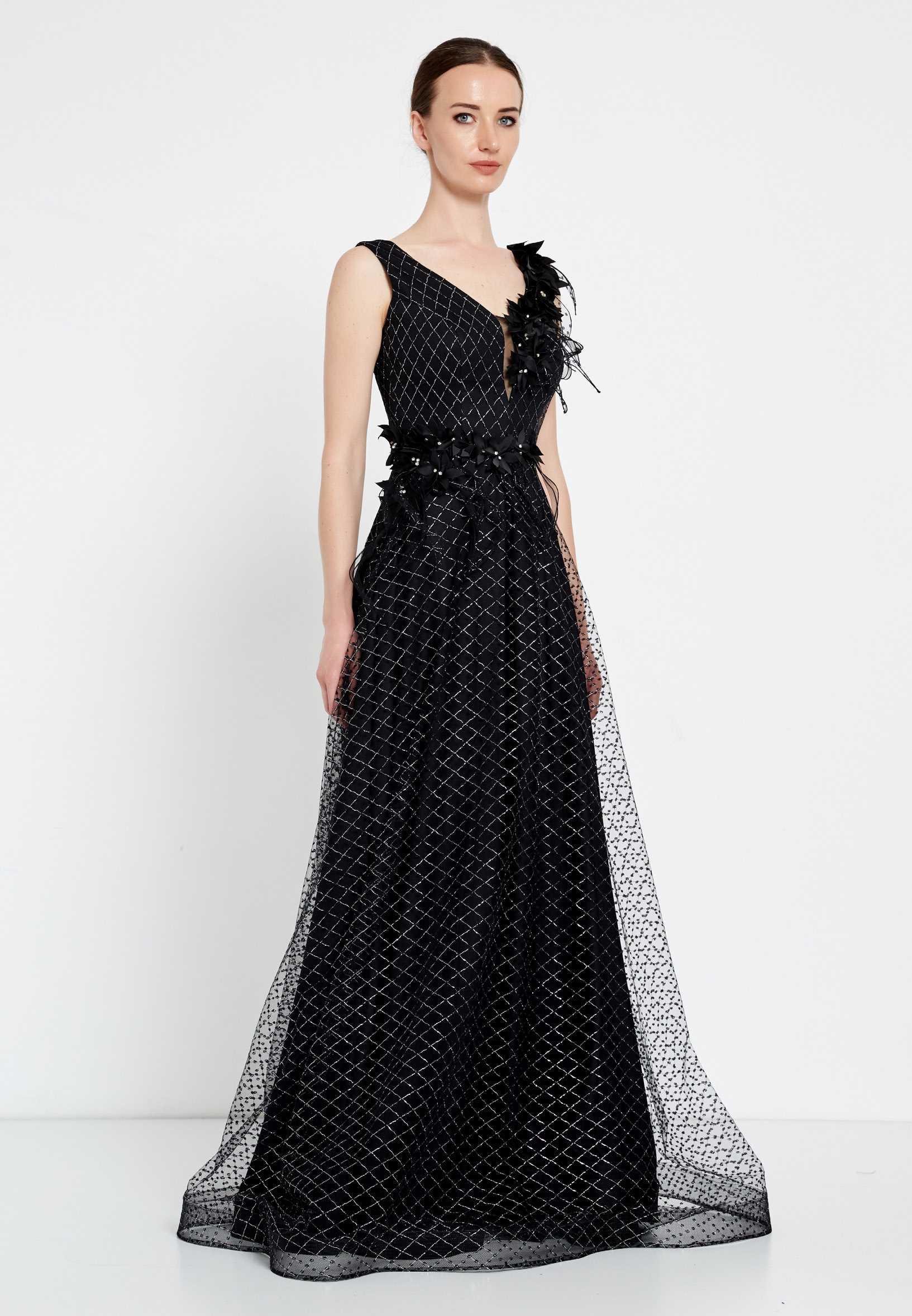 Sleeveless Maxi Tulle A - Line Regular Prom Dress rmn2973 - Image 3