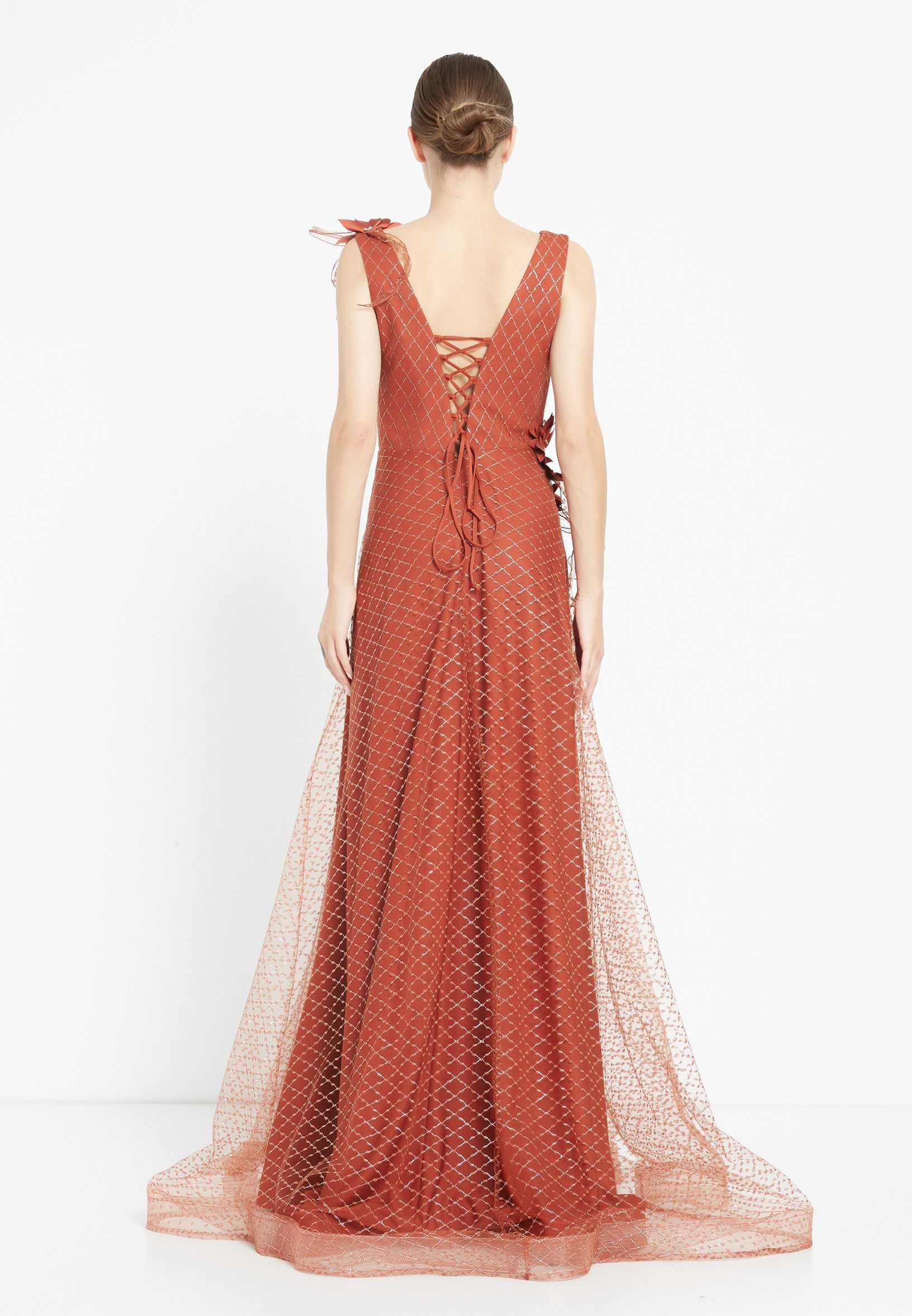 Sleeveless Maxi Tulle A - Line Regular Prom Dress rmn2973 - Image 30