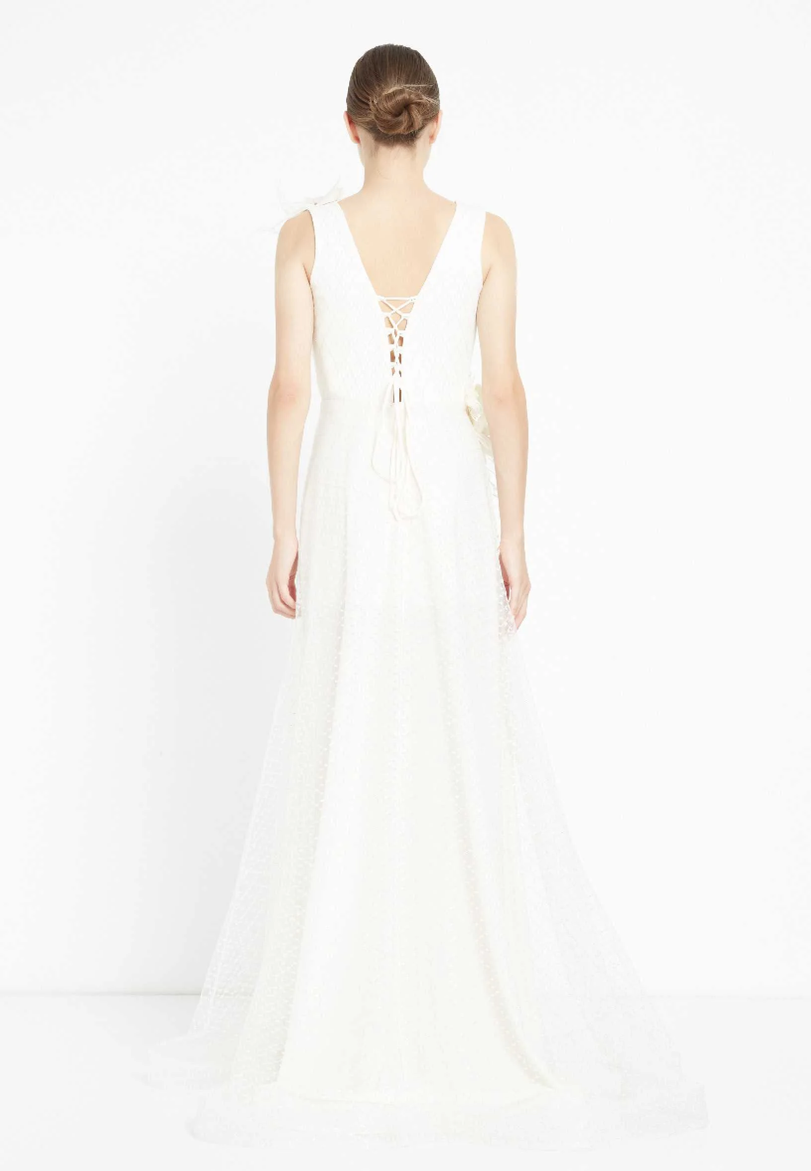 Sleeveless Maxi Tulle A - Line Regular Prom Dress rmn2973 - Image 34