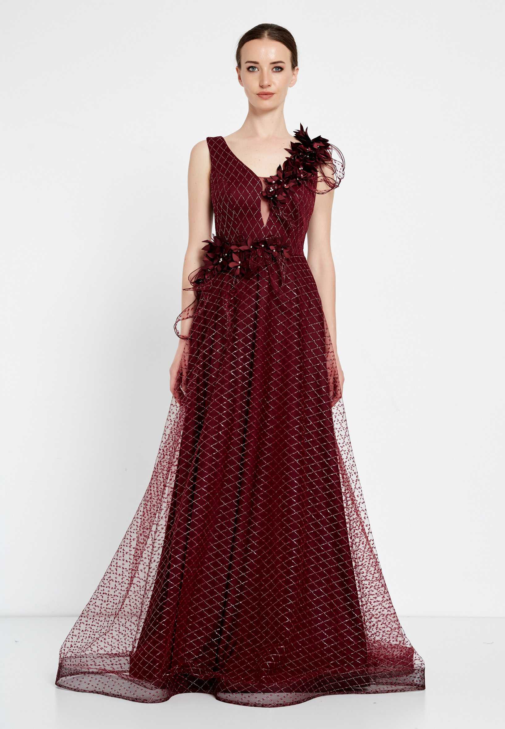 Sleeveless Maxi Tulle A - Line Regular Prom Dress rmn2973 - Image 5