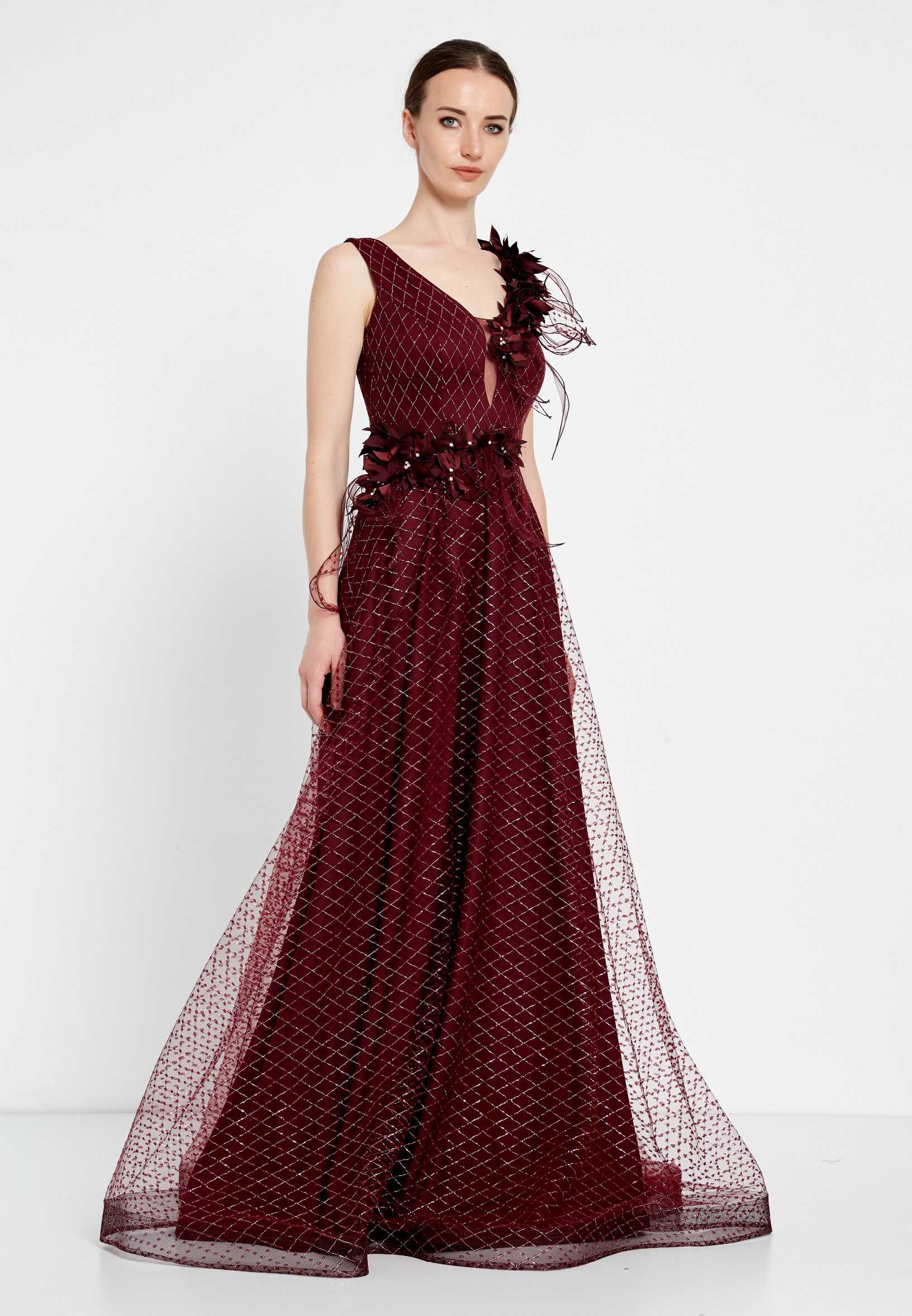 Sleeveless Maxi Tulle A - Line Regular Prom Dress rmn2973 - Image 7